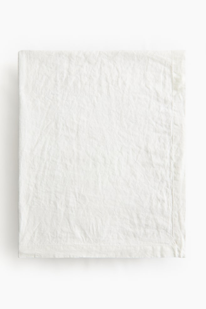 Tischdecke aus Leinen - Weiß/Beige - 1