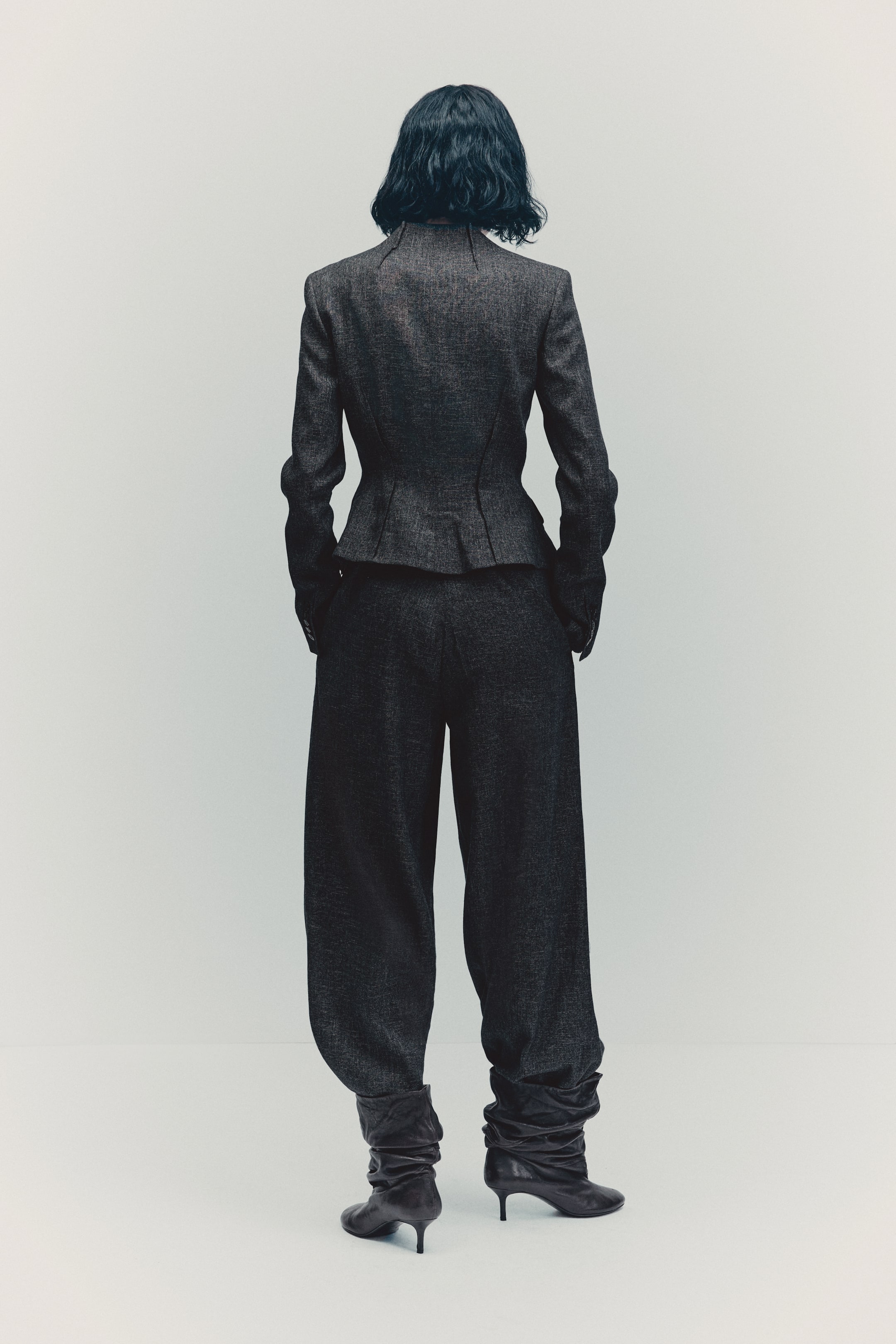 Ver imagen más grande: Blazer en mezcla de lana - Gris oscuro - MUJER | H&M ES 3