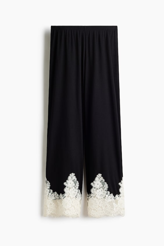 Пижамные брюки, кружевная отделка — H&M