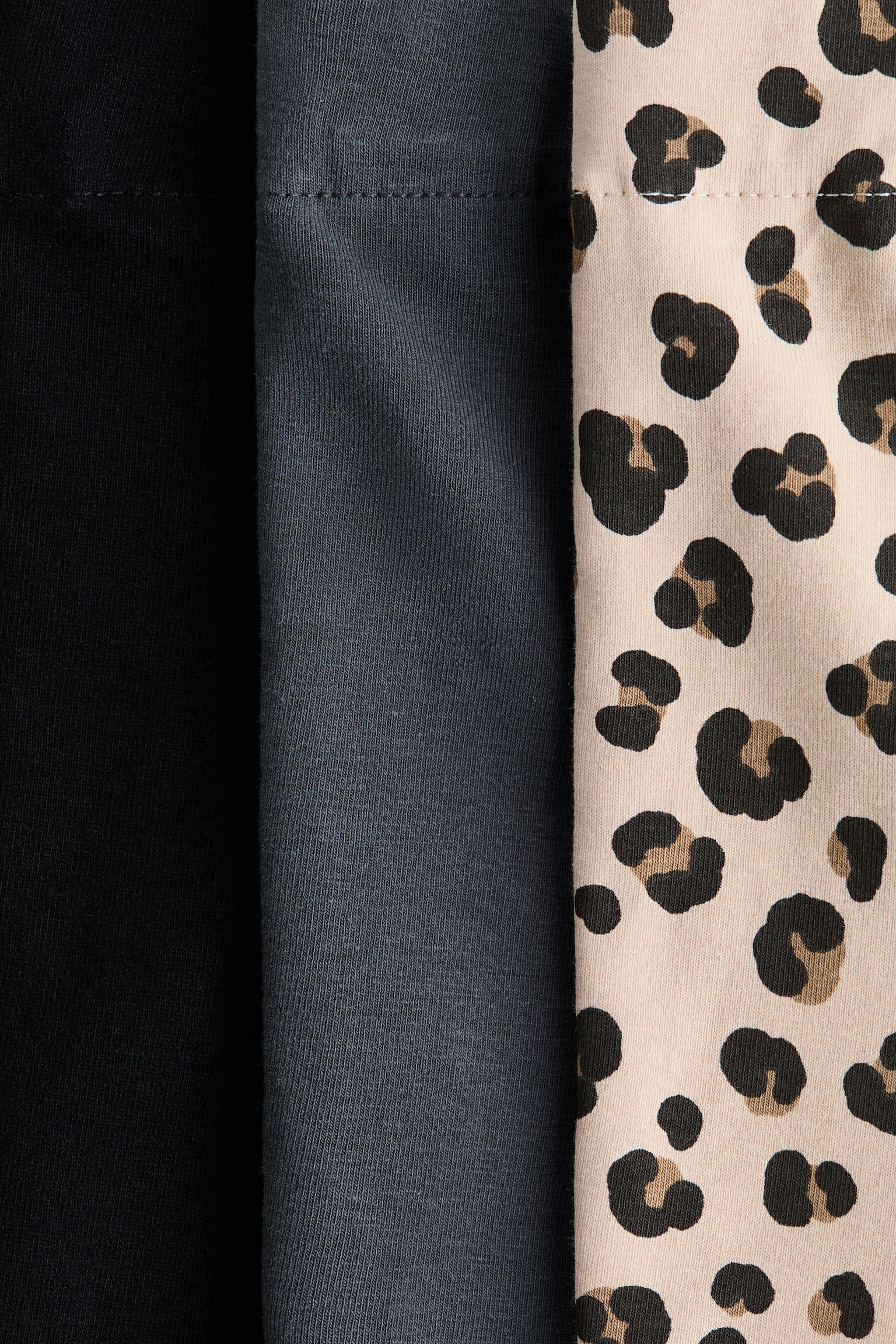 3-pack Leggings acampanados - Beige claro/Diseño de leopardo/Rosa/Morado/Azul/Rosa antiguo/Negro/Rosa claro/Negro - 2