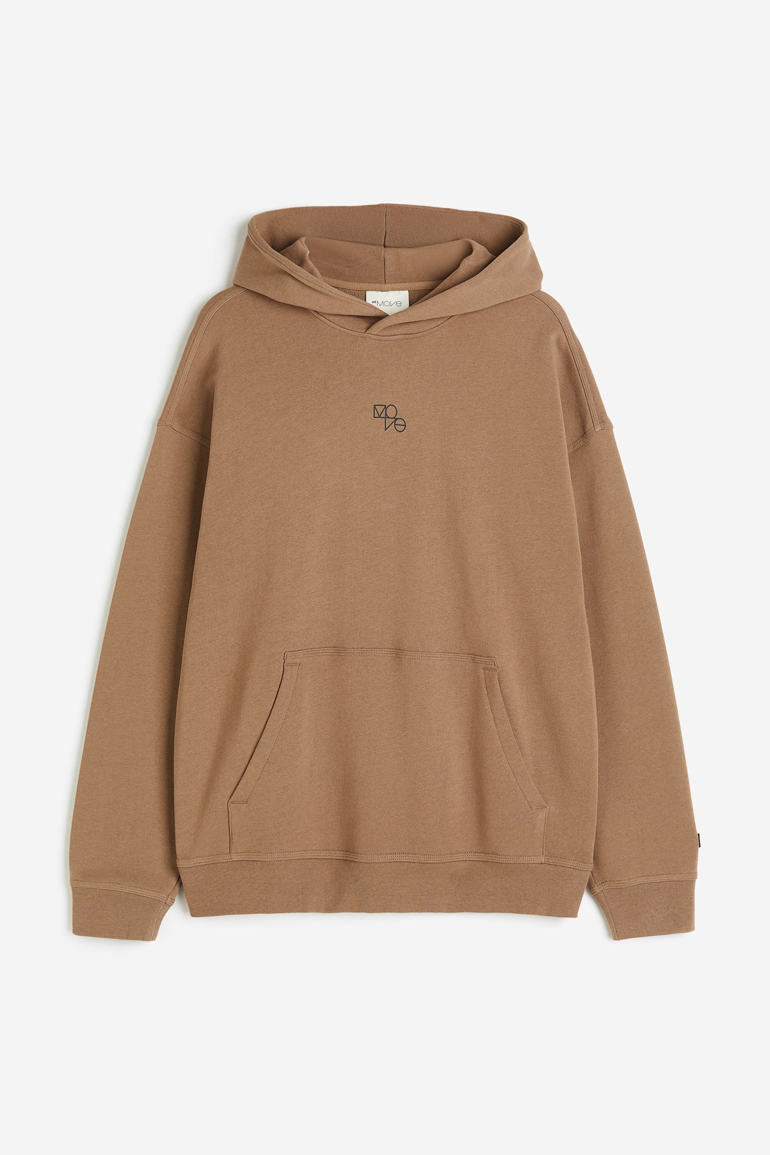 Loose Fit Activewear Hoodie In DryMove™ - Brown/Light beige/Black - 1