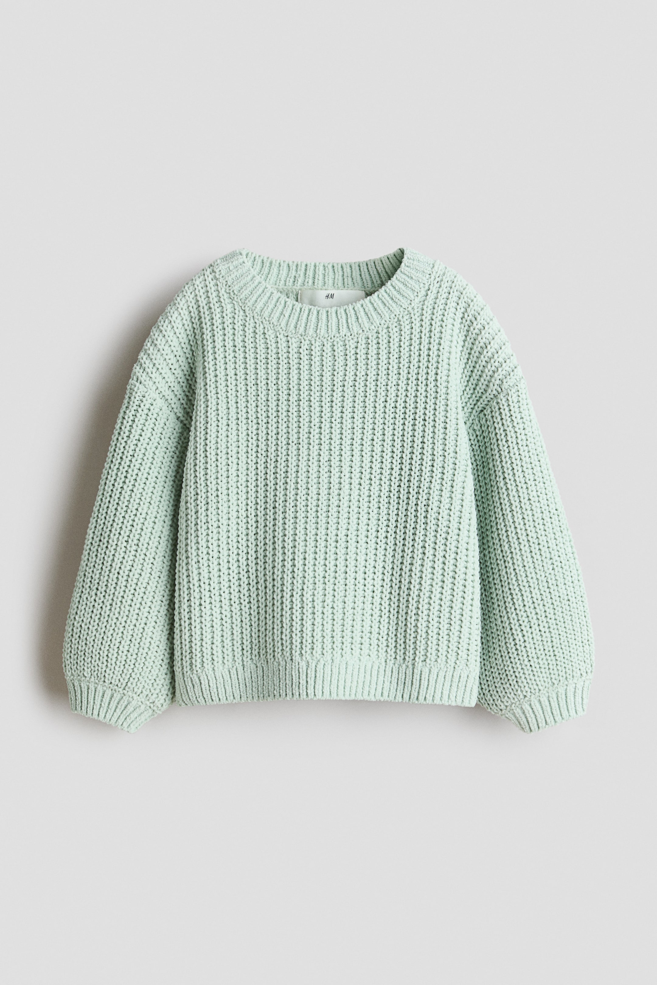 View larger image: Chenille-knit jumper - Light mint green - Kids | H&M IE 1