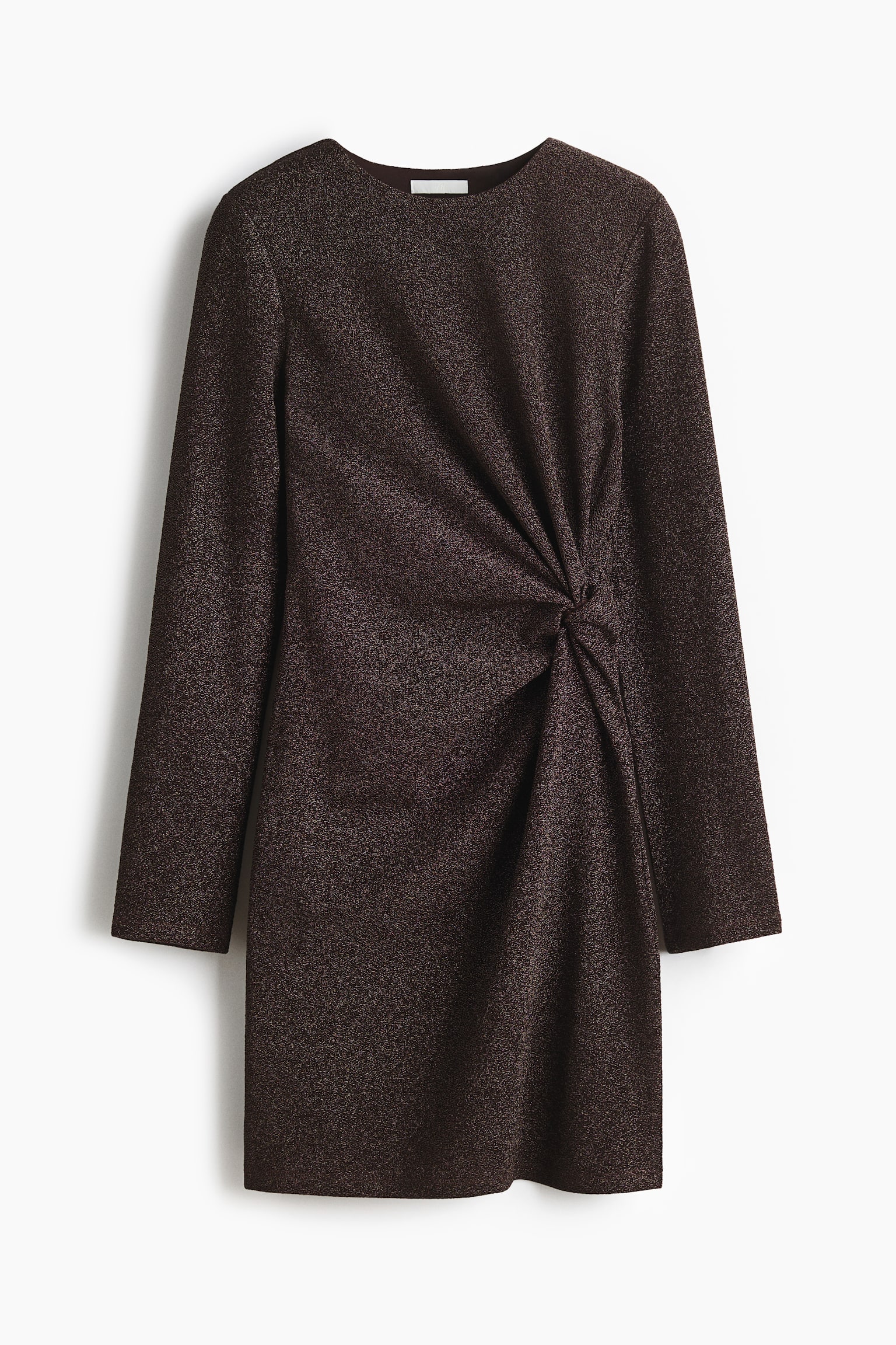 Kjole med snoet detalje - Mørkebrun/Sort/Glitrende/Mørkegrøn/Sort - 1