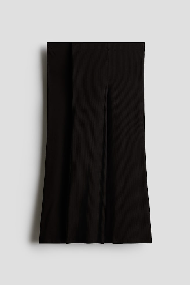 Lot de 2 leggings évasés - Noir/côtelé - 1