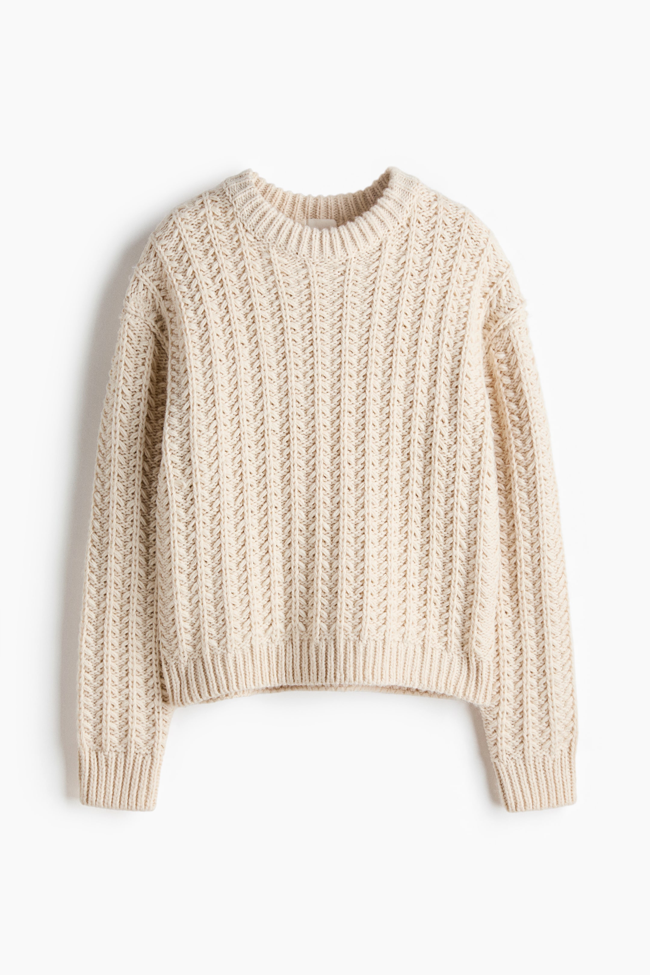 View larger image: Cable-knit jumper - Light beige - Ladies | H&M IN 5