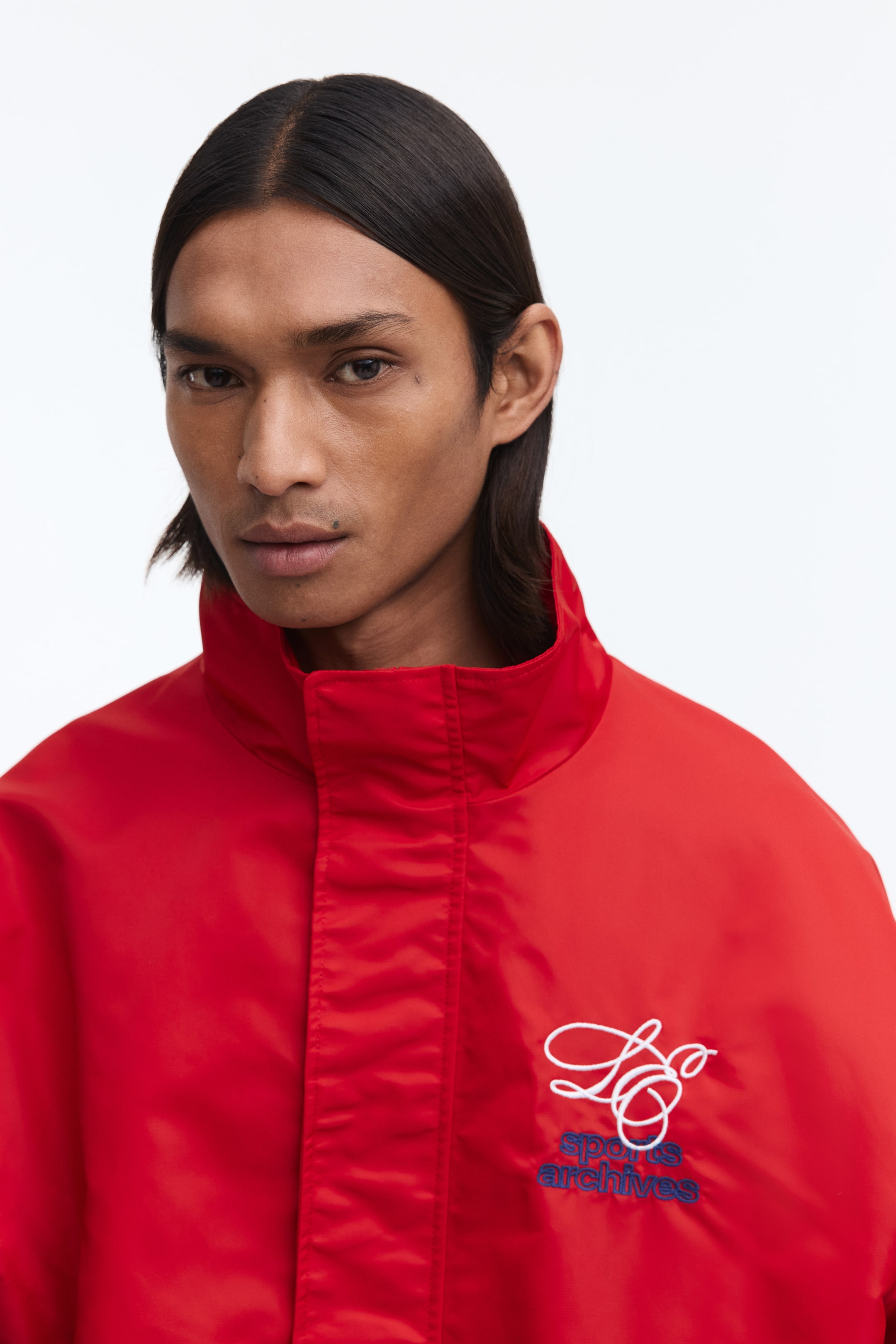 Loose-Fit Embroidered-Motif Nylon Track Jacket