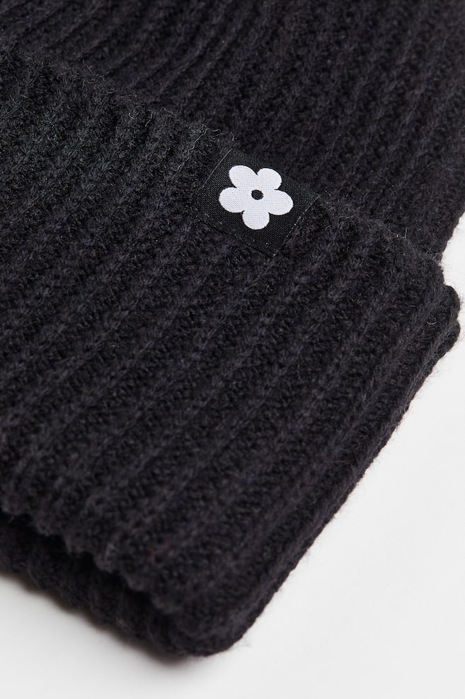 Knitted hat - Black/Light purple/Mushroom - 2