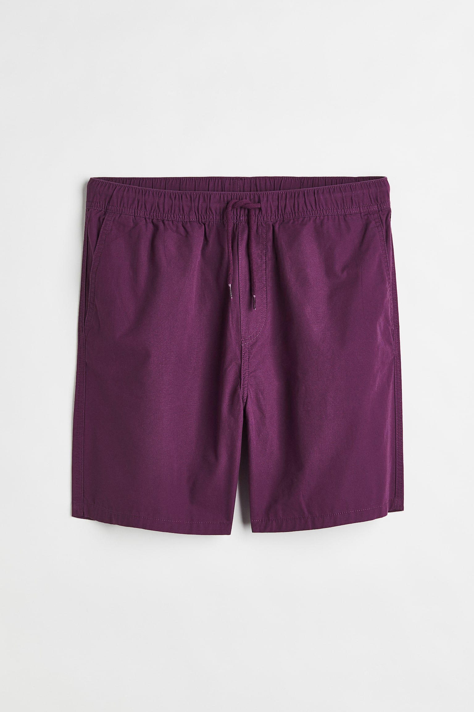 Regular Fit Cotton Shorts - Dark purple/Dark green - 1