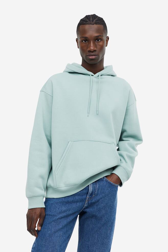 Relaxed Fit Hoodie - Turquoise/Black/White/Light grey marl/dc/dc/dc/dc/dc/dc/dc/dc/dc/dc/dc - 1