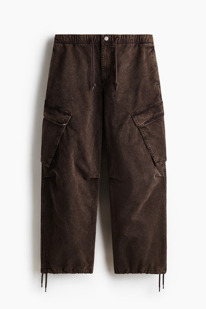 Loose-Fit Cargo Pants - Dark brown/Light beige/Black - 1