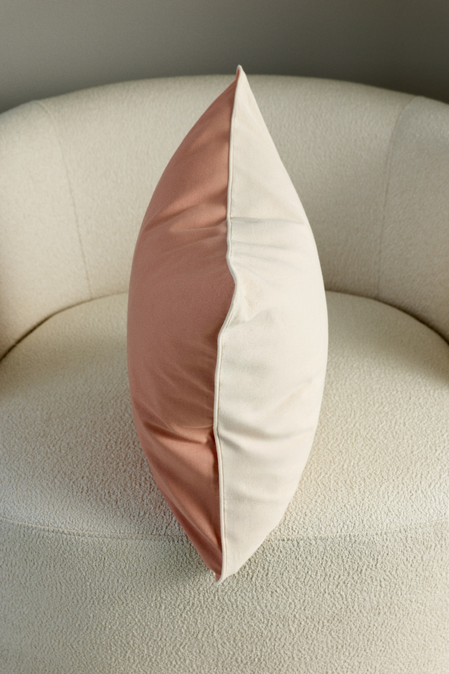 Canvas cushion cover - Pink/Light khaki green/Yellow - 2