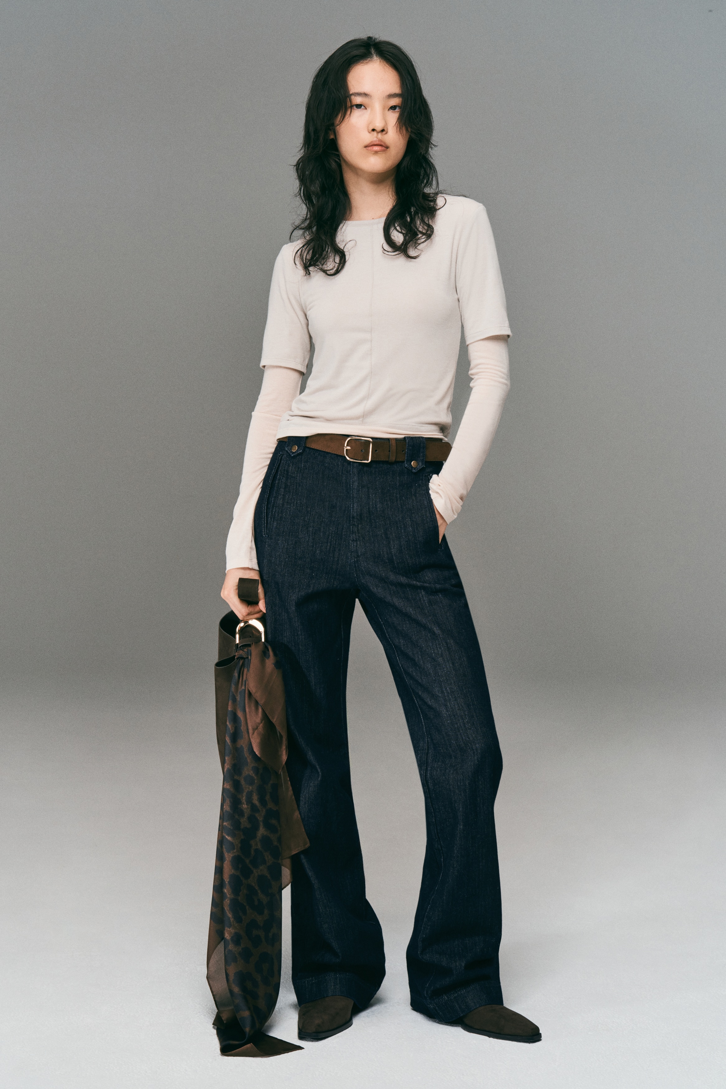 H & M - ワイドレギュラーデニム - ブルー