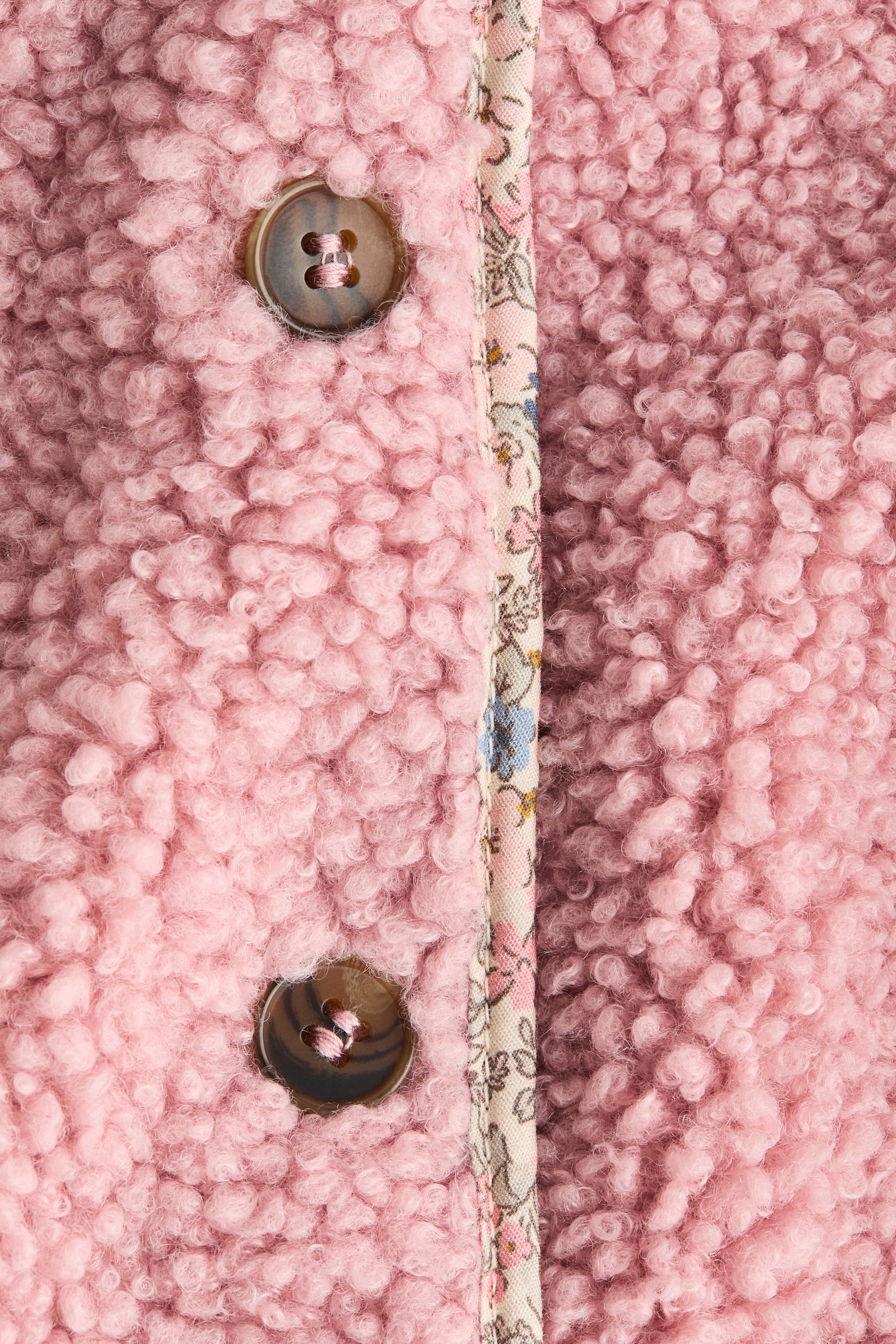 Teddy cardigan - Pink/Cream - 2