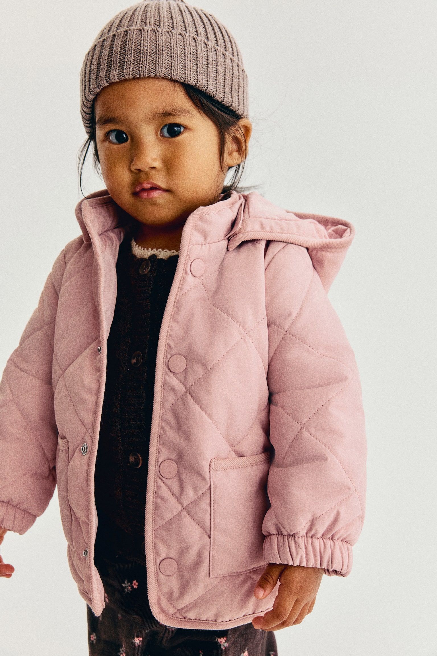 Детская куртка H&M Quilted, цвет: Светлый розовый — фото 5