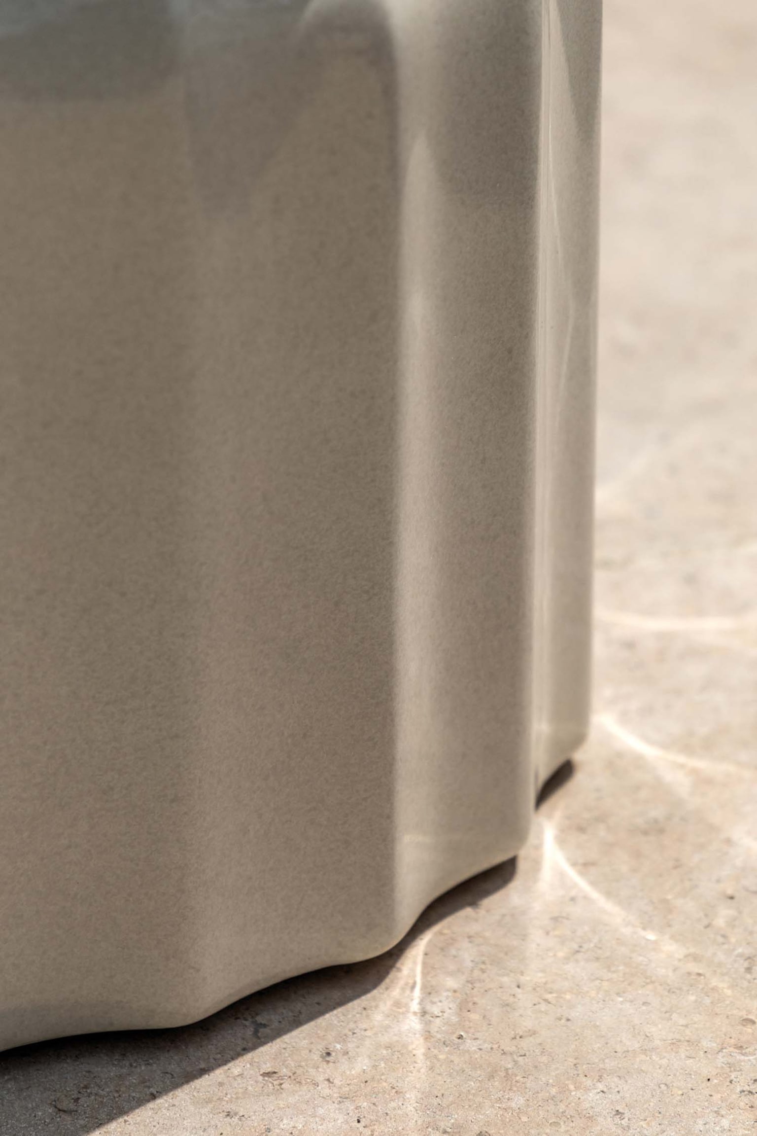 Glazed Side Table - Cream/Rust/Green - 8