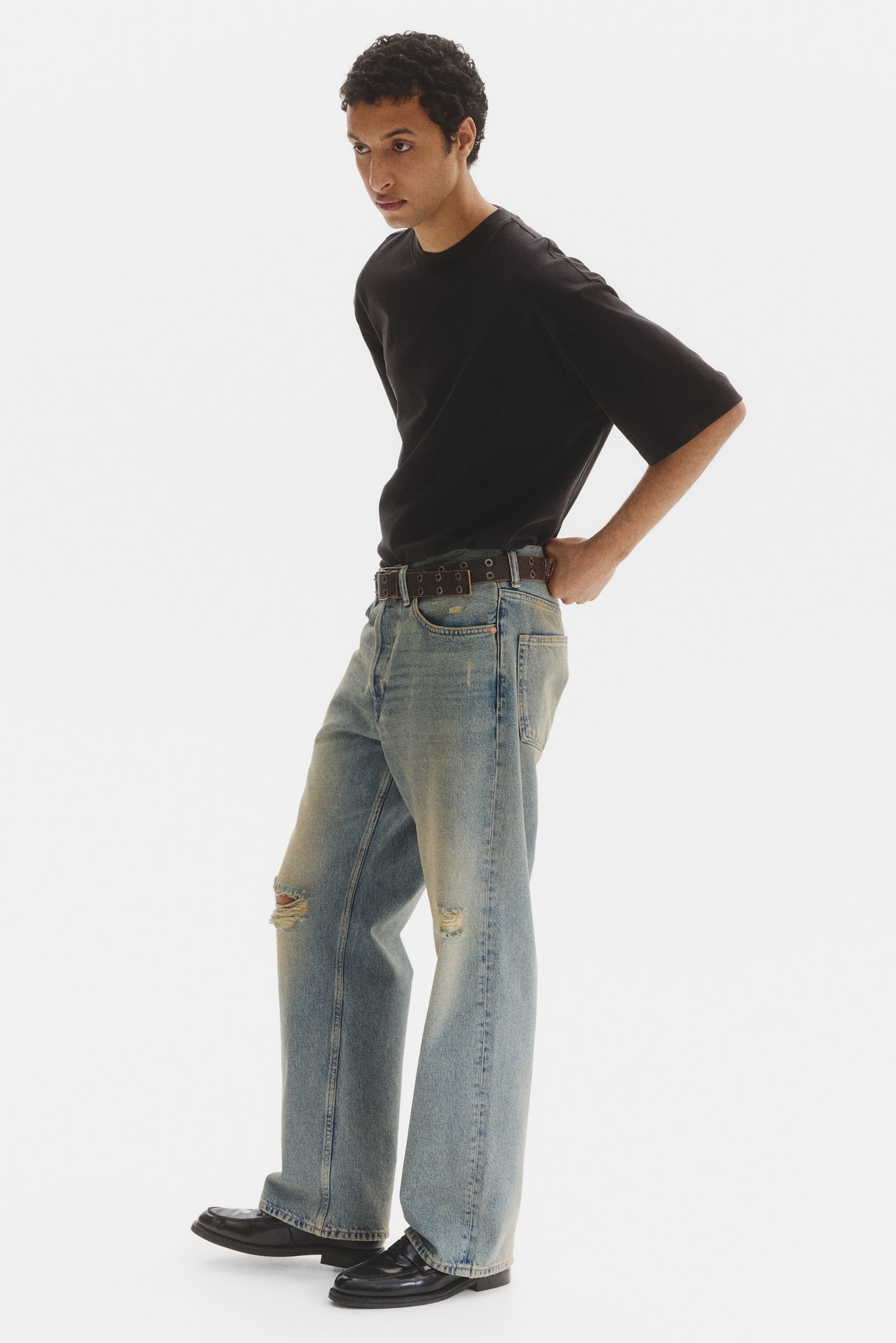 Loose Jeans-Світло-блакитний денім - 4