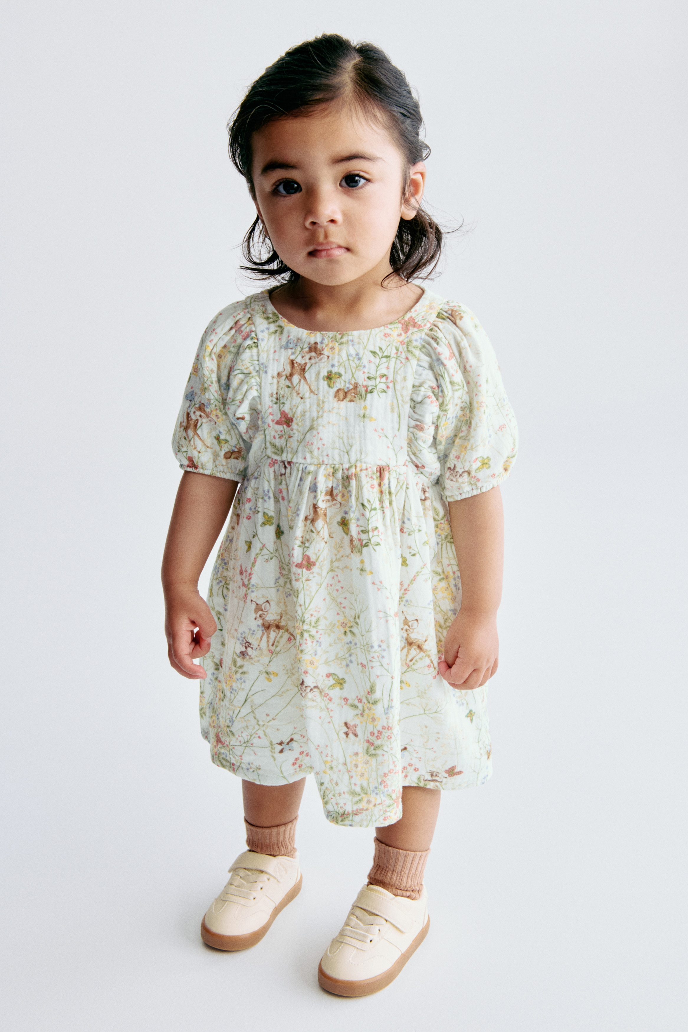 Cotton Muslin Dress - Light turquoise/Bambi