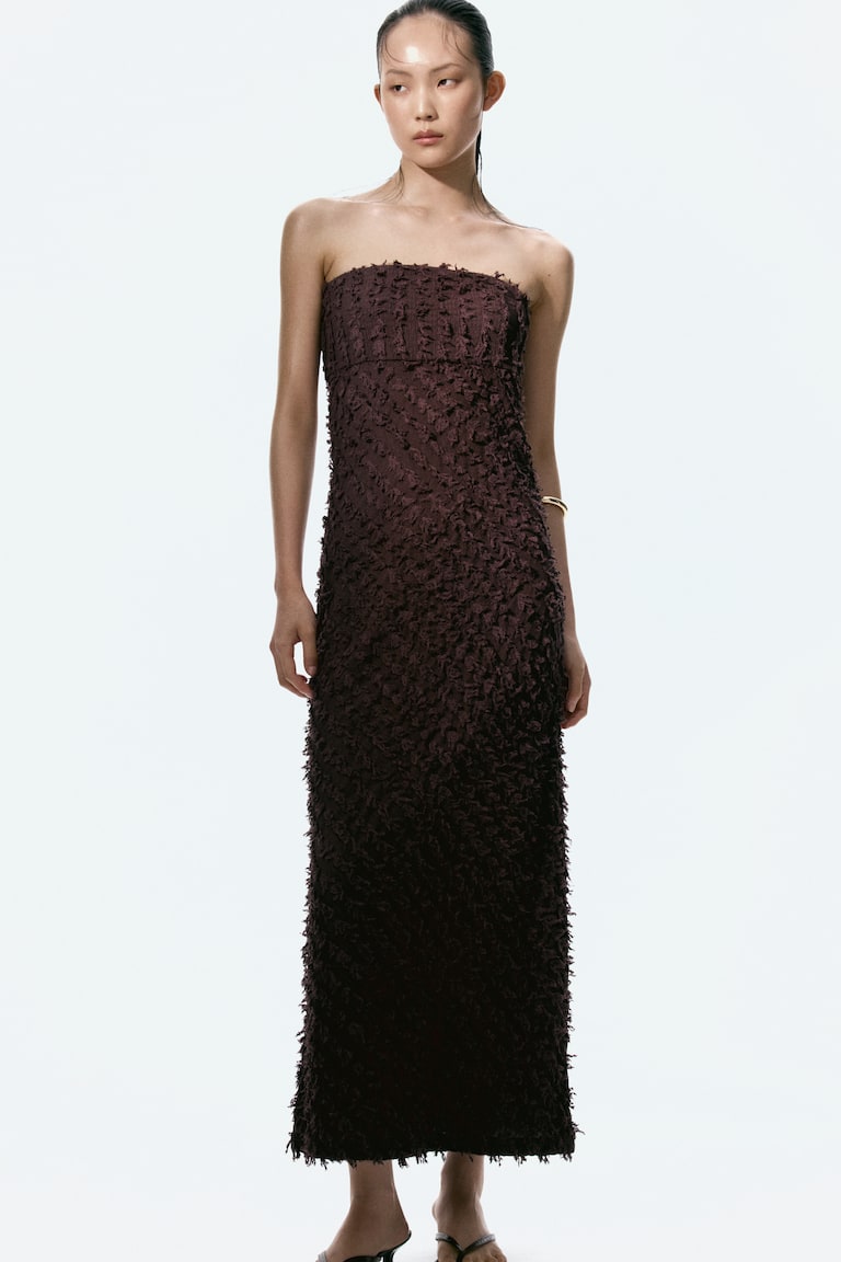 h&m pleated bandeau dress Pleated Bandeau Dress