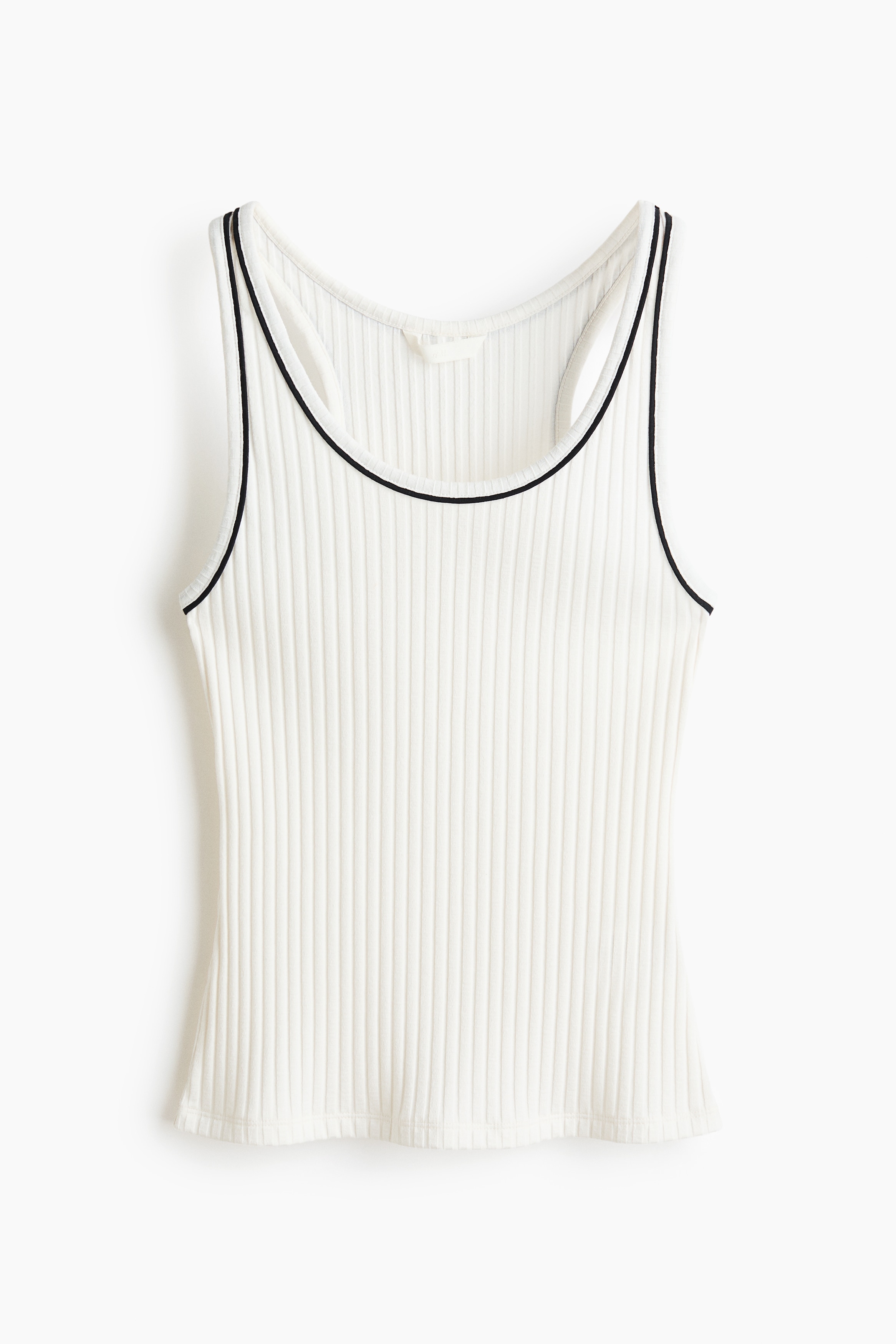 Rib-knit vest top - White