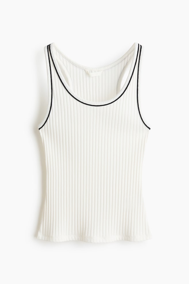 Rib-knit vest top - White - 1