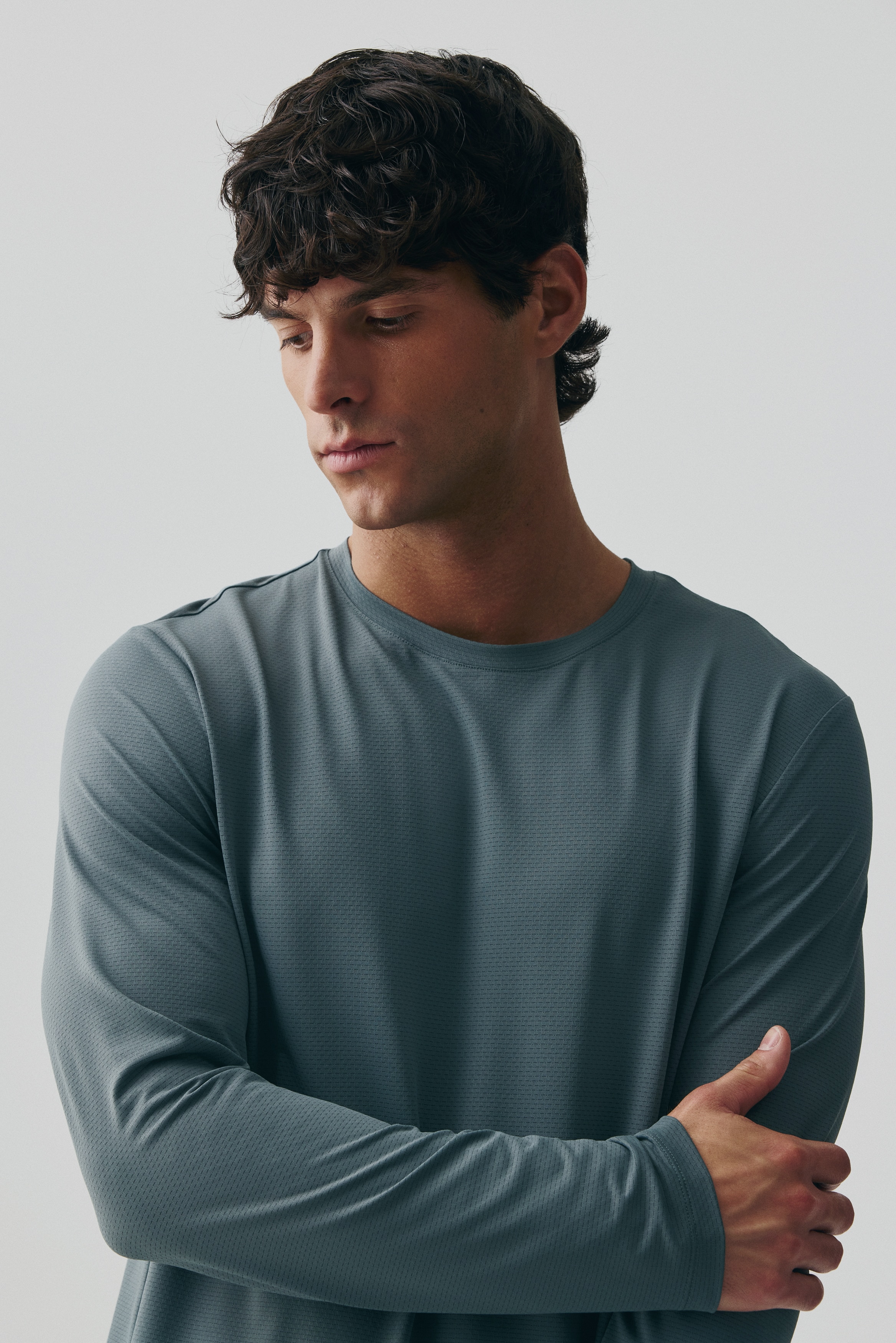 Long-Sleeved Sports Shirt with DryMove™ - Dark gray/Medium brown/Gray melange/Black/Light burgundy