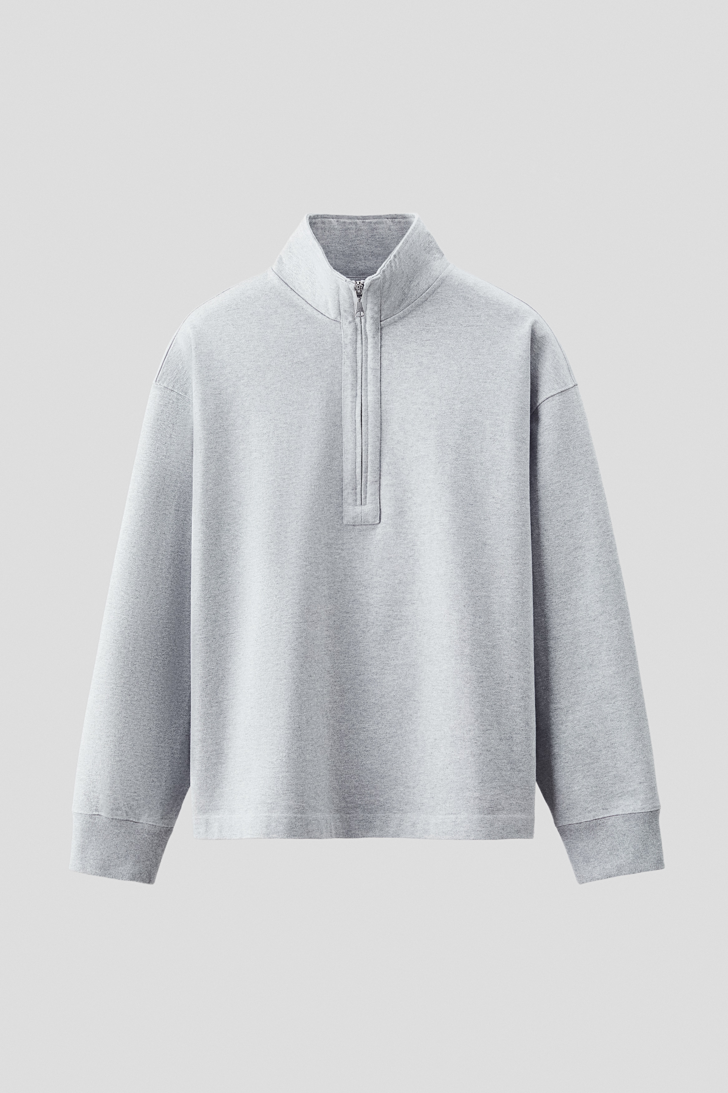 Cotton Half-Zip Sweatshirt - Gray melange - Men | H&M US