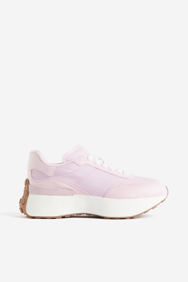 Sneakers à semelle épaisse - Rose clair/Blanc - 1