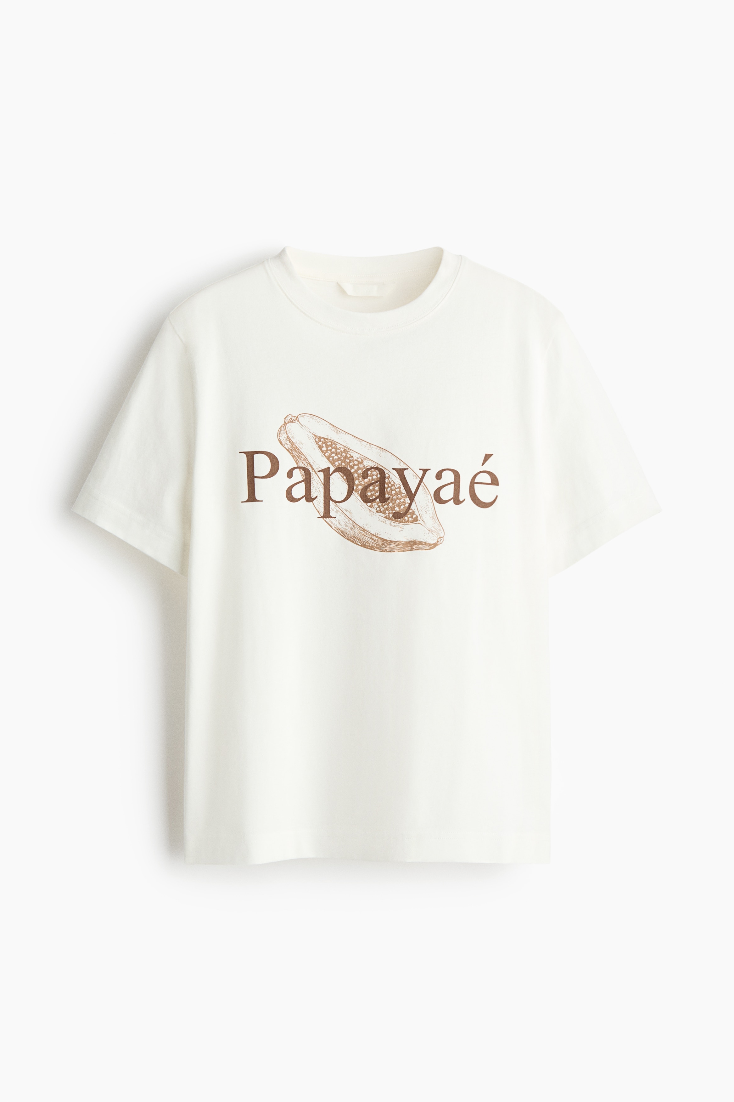 Printed cotton T-shirt - White/Papayaé/Light brown/1985/Brown/Rhode Island