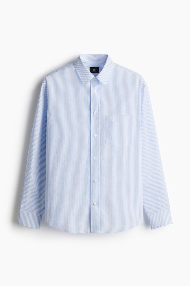Regular-Fit Poplin Shirt - Light blue/striped/Light blue/Striped - 1
