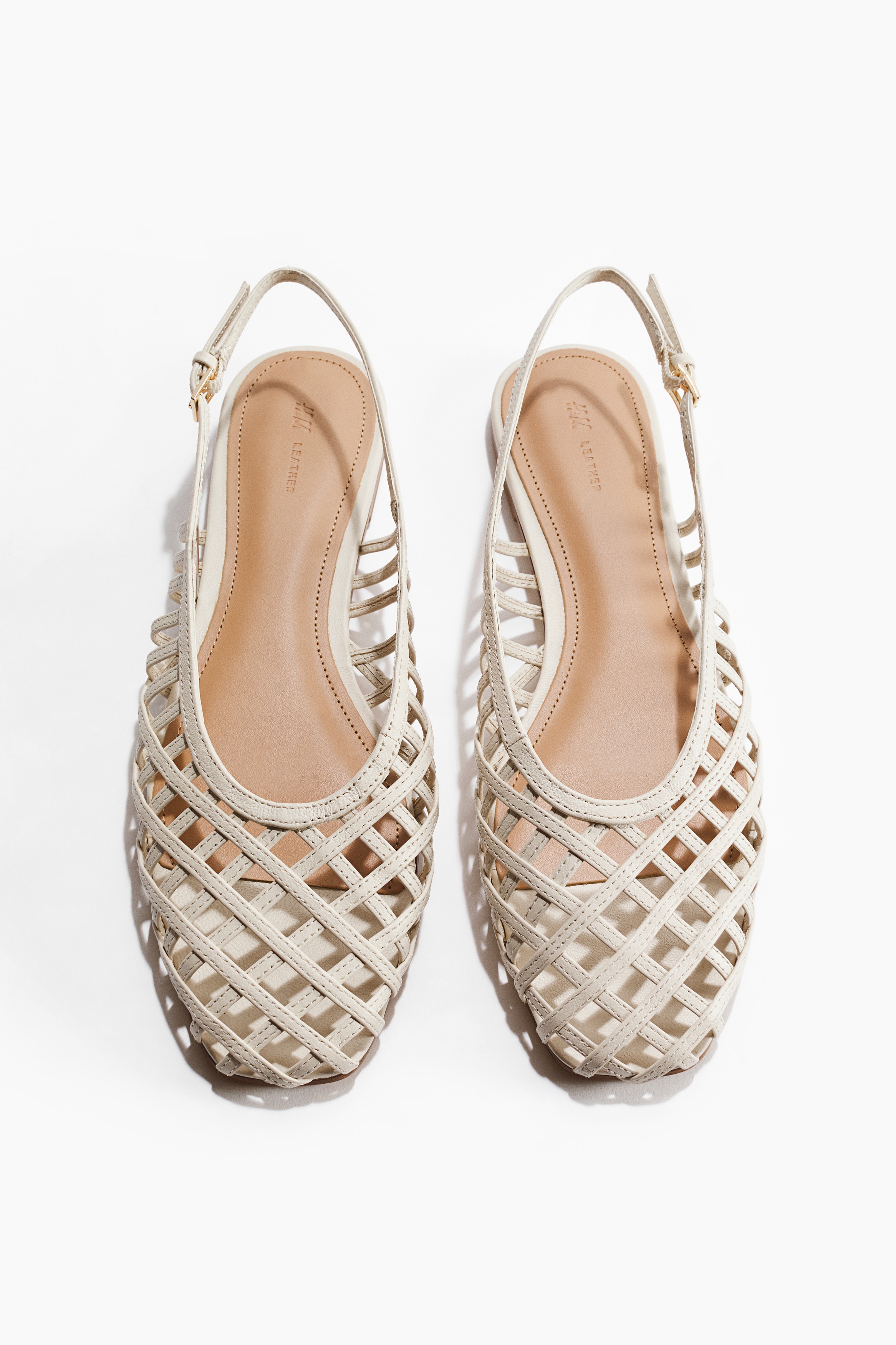Leather slingbacks
