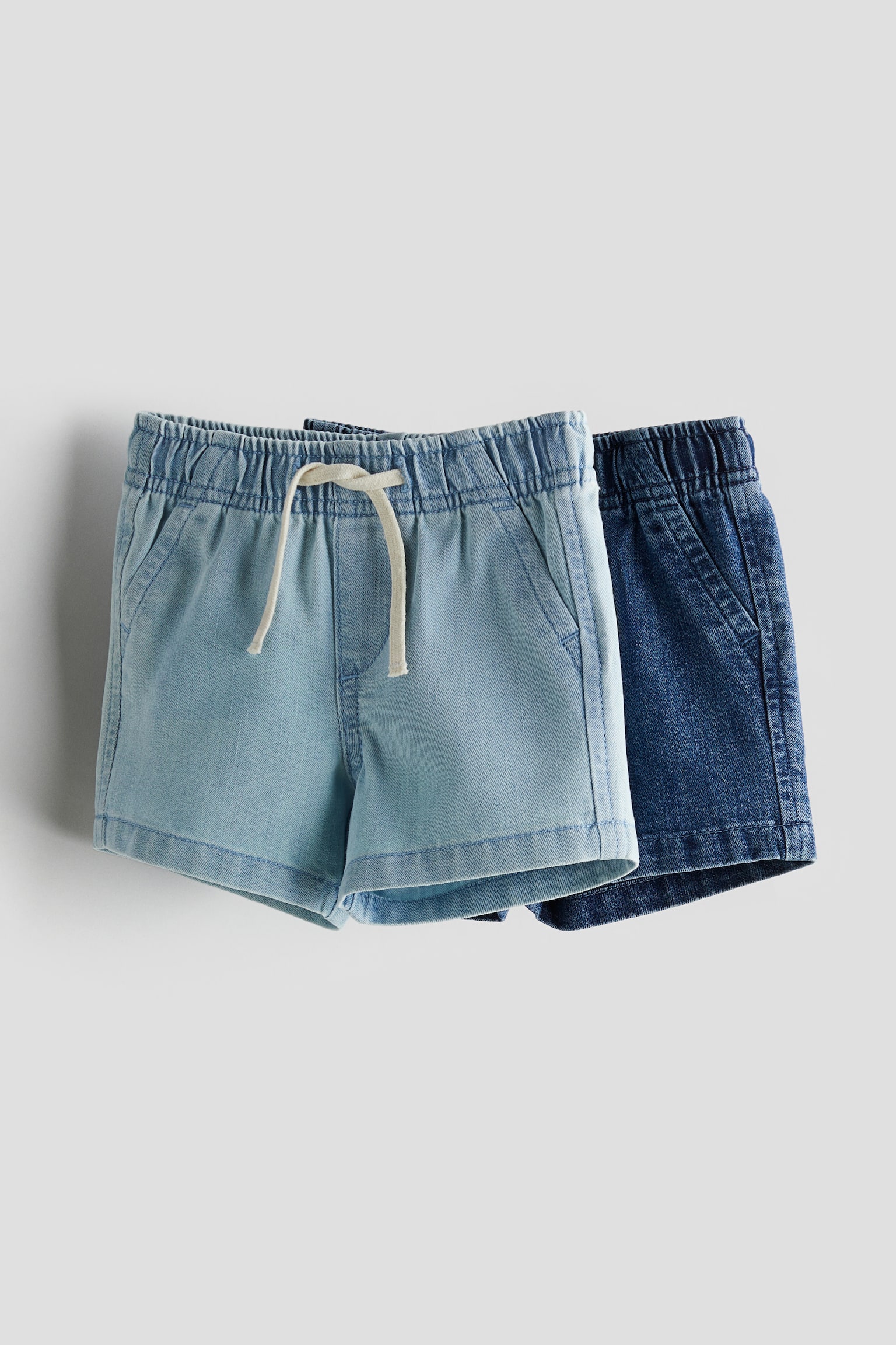 2-pack Denim Shorts - Denim blue/Light denim blue - 1