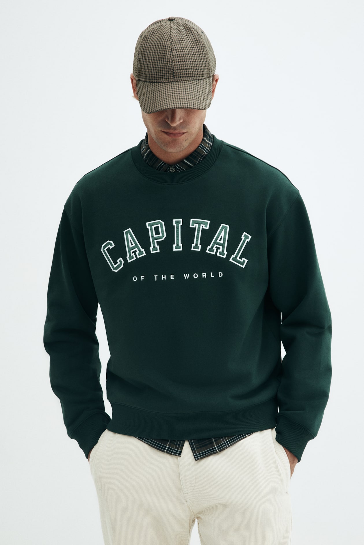 Loose-Fit Sweatshirt Forest green/Capital Men H&M US