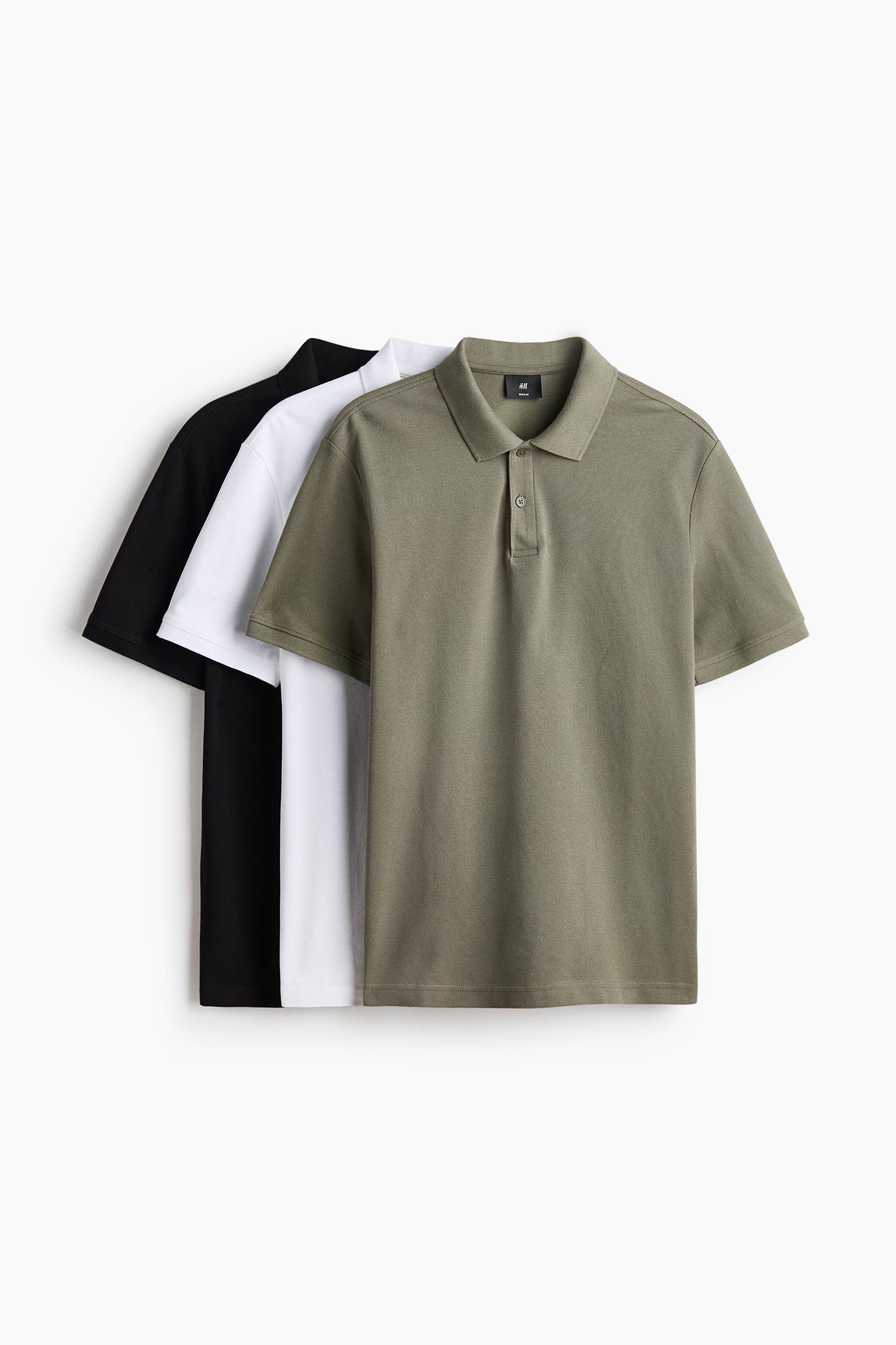 H & M - 3er-Pack Shirts in Regular Fit - Blau - Herren