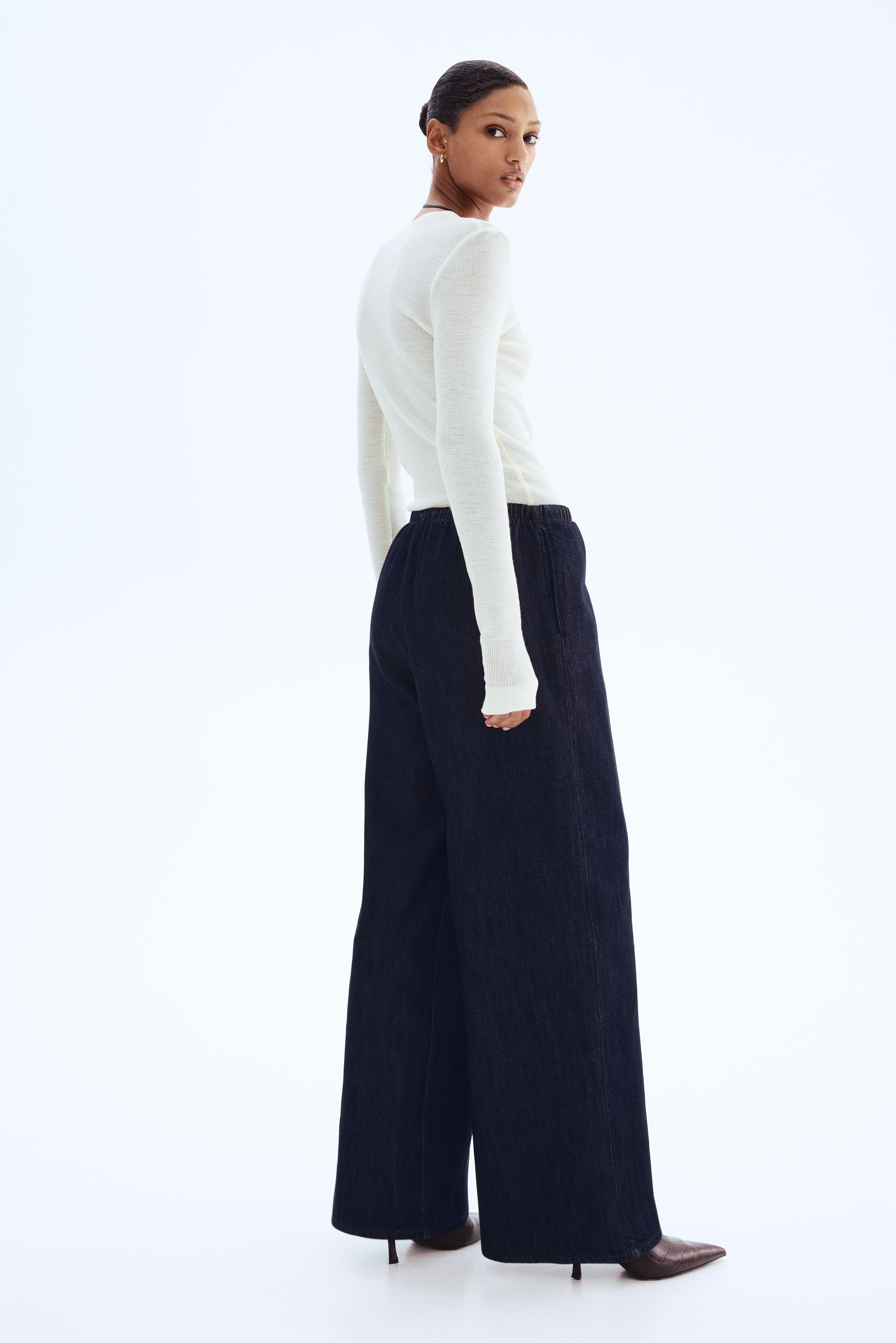 Feather Soft Denim drawstring trousers