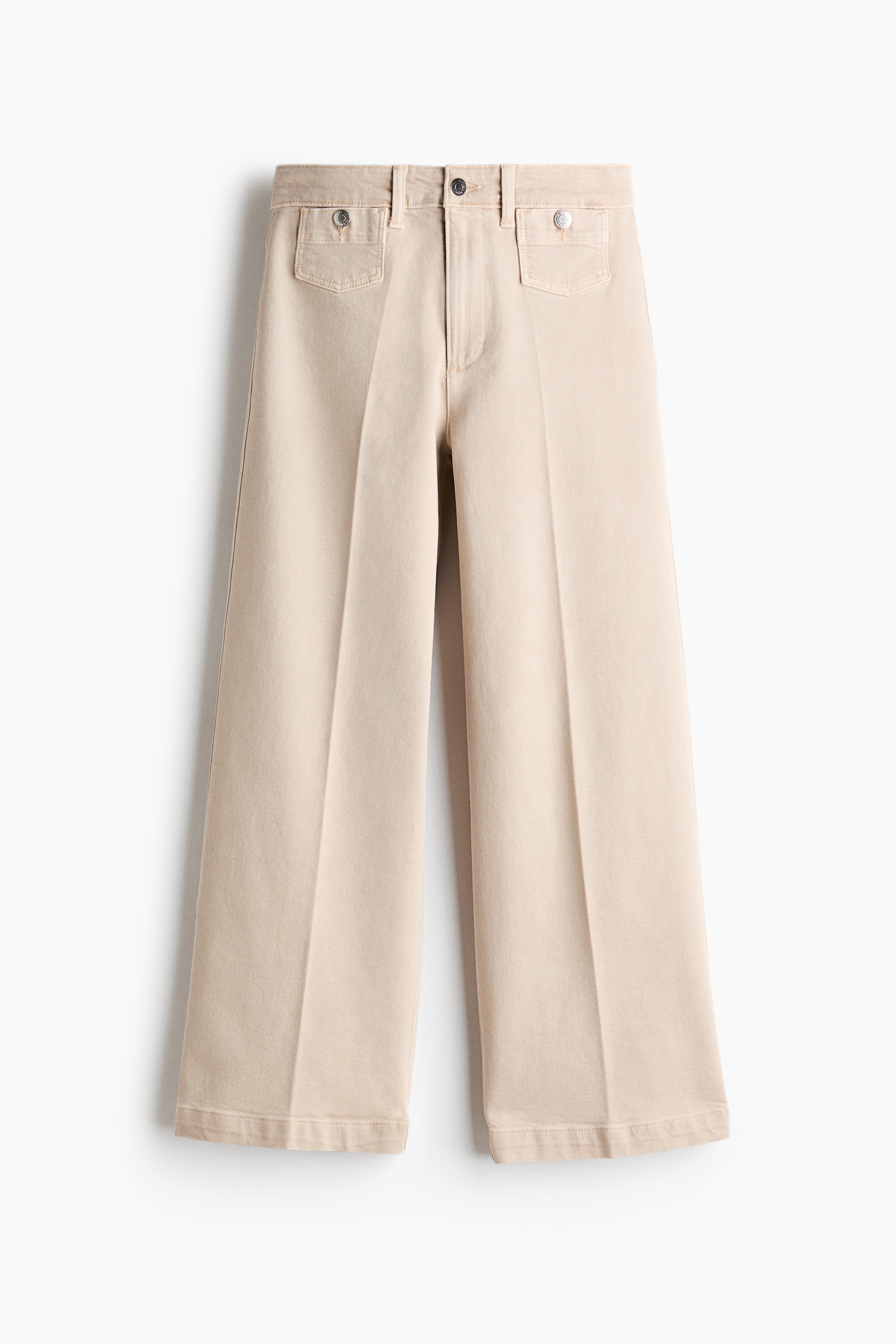 Wide High Waist Ankle Jeans - Açık bej/Açık kot mavisi/Kot mavisi - 1