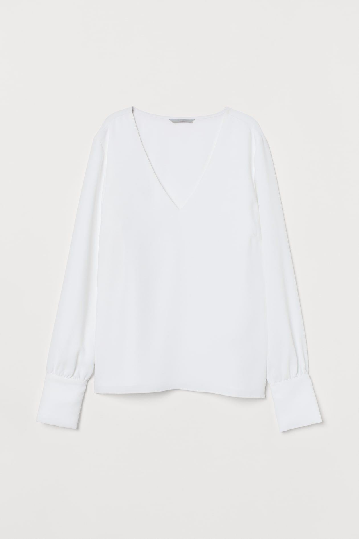 V-neck blouse - V-neck - Long sleeve - White - Ladies | H&M GB