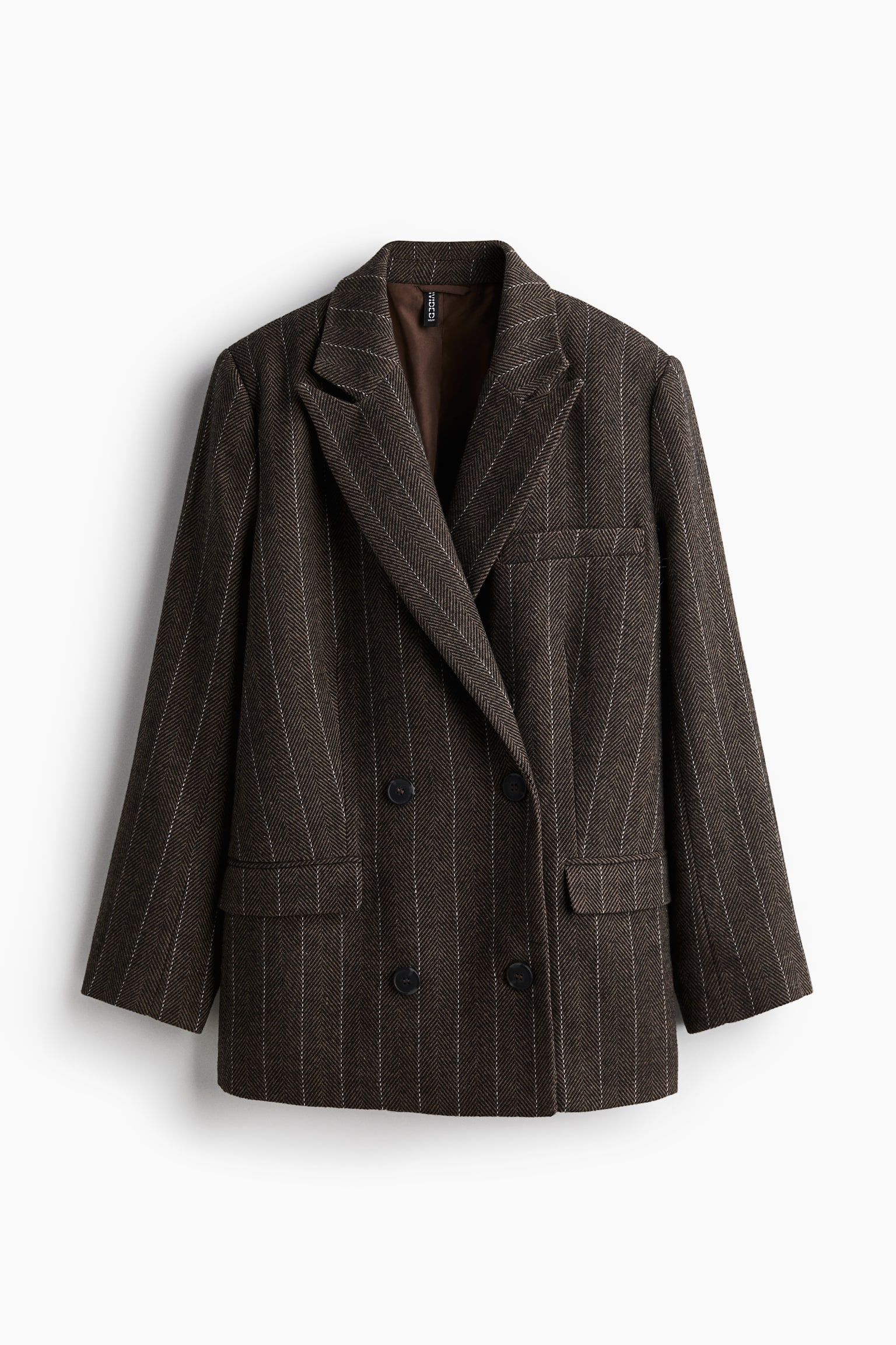 Double-breasted blazer - Dark brown/Pinstriped/Grey/Herringbone-patterned - 2