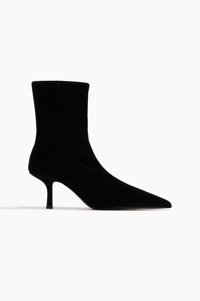 Bottines chaussettes en cuir - Noir/Bordeaux/Taupe foncé/Beige foncé - 1