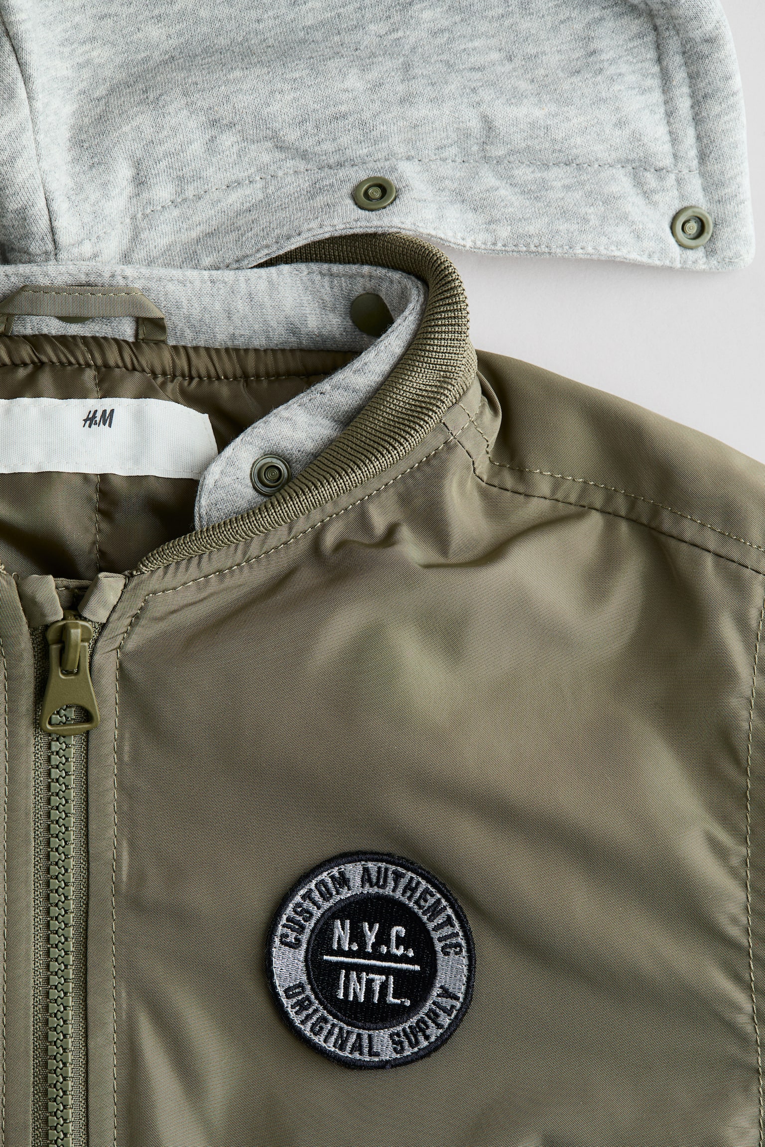 Hooded bomber jacket - Khaki green - 2