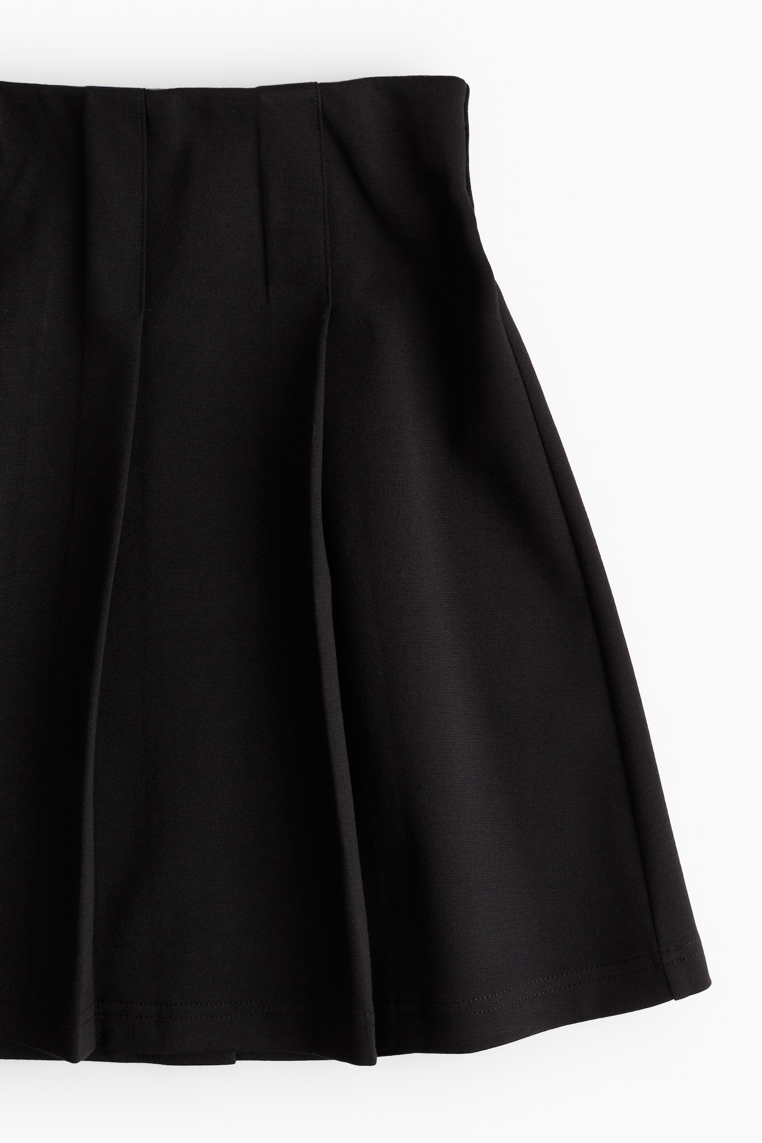 Pleated Jersey Skirt - Black/Dark grey/Pinstripe - 5