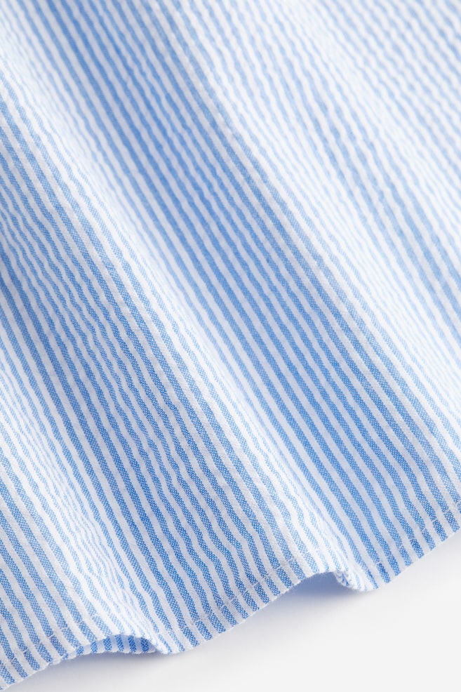 Cotton dress - Blue/Striped/Coral/Butterflies - 3