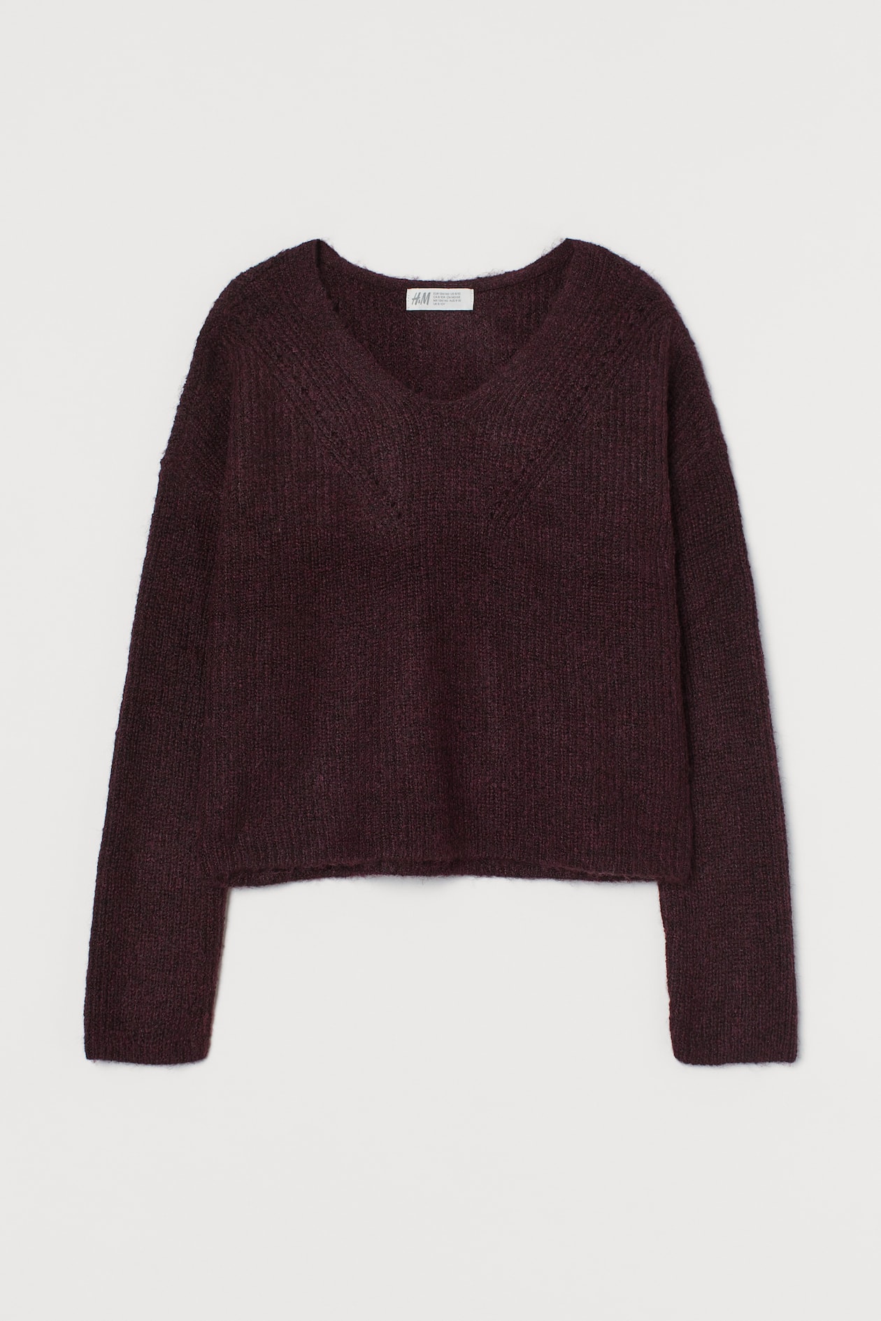 Knit Sweater - V-neck - Long sleeve - Dark red - Kids | H&M US