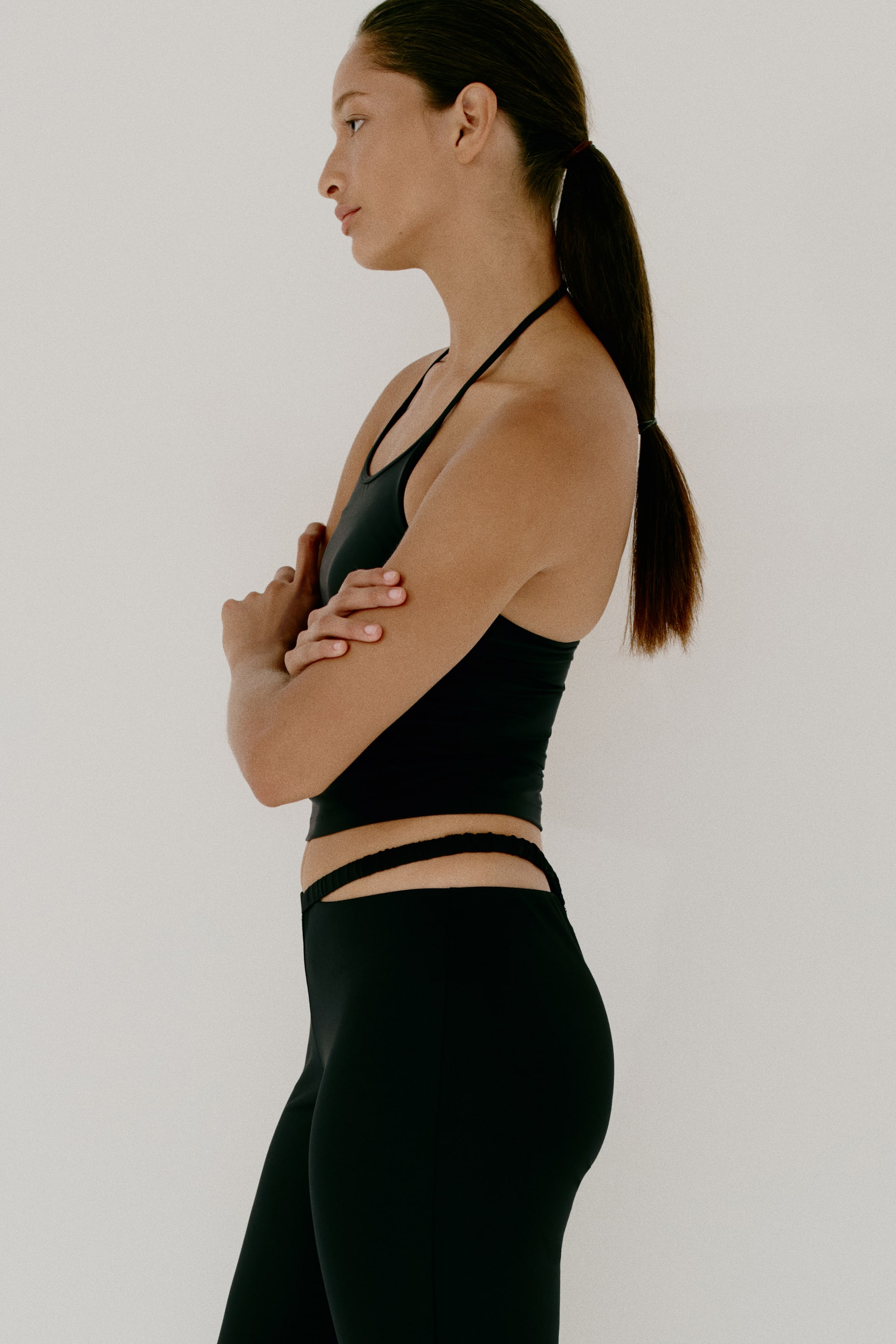 Strap-Detail Jersey Pants