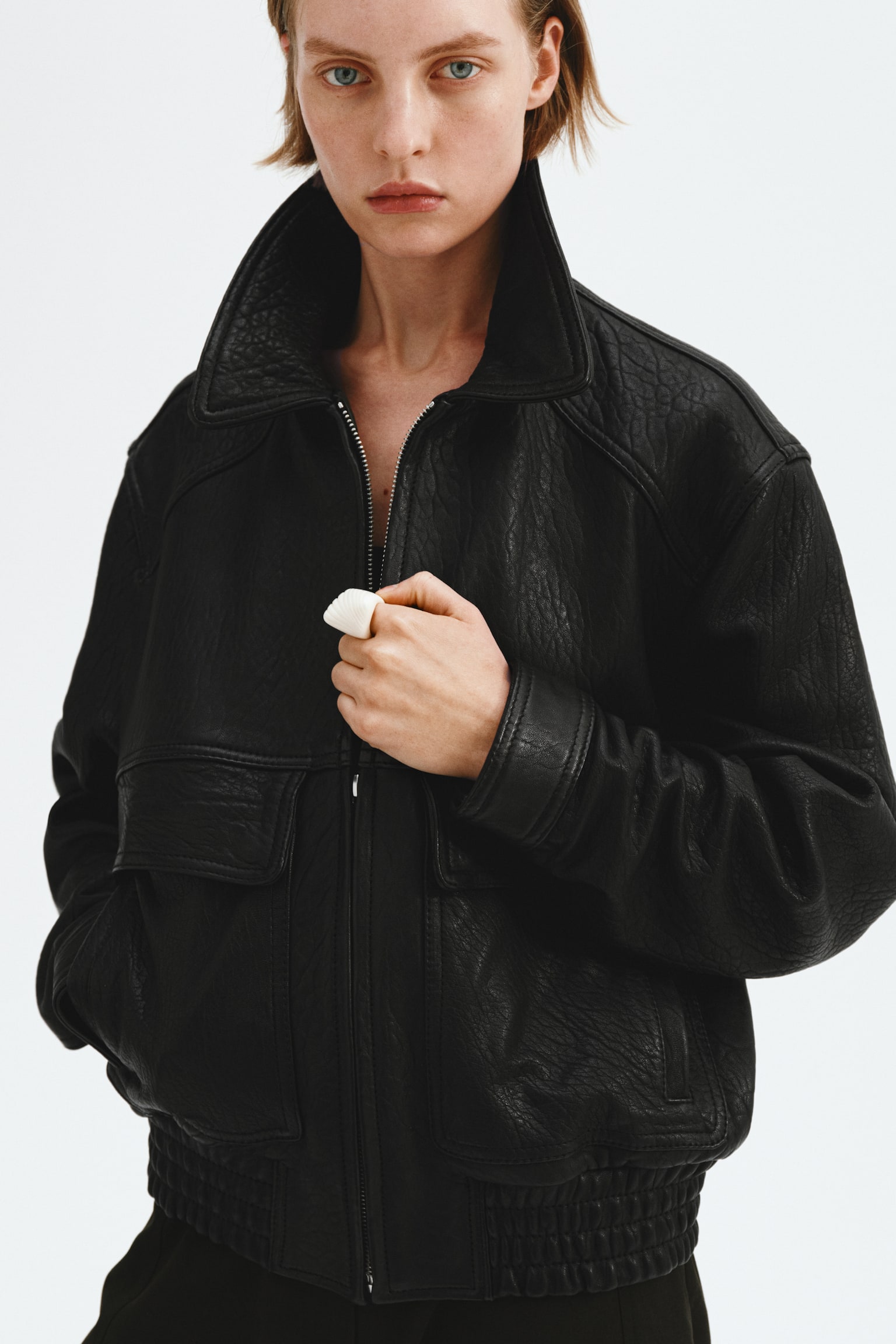 Leather jacket - Black - 4