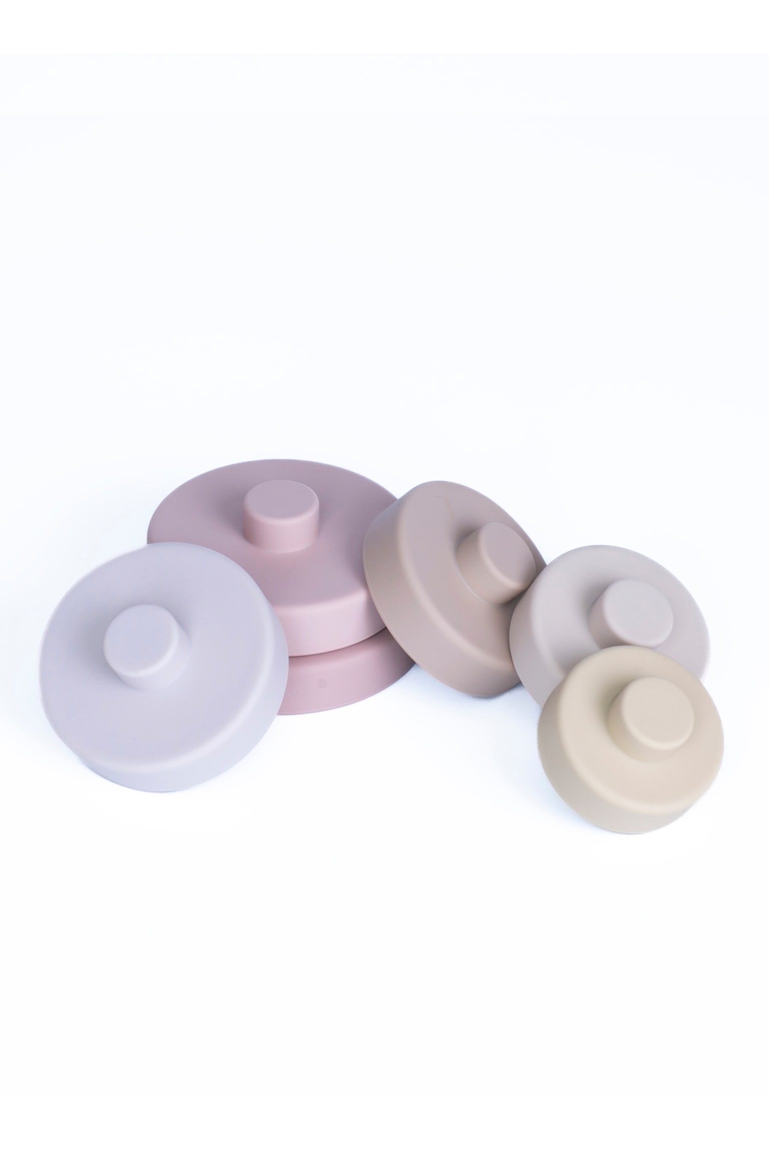 Silicone Stacking Toy - Rosa/beige - 2