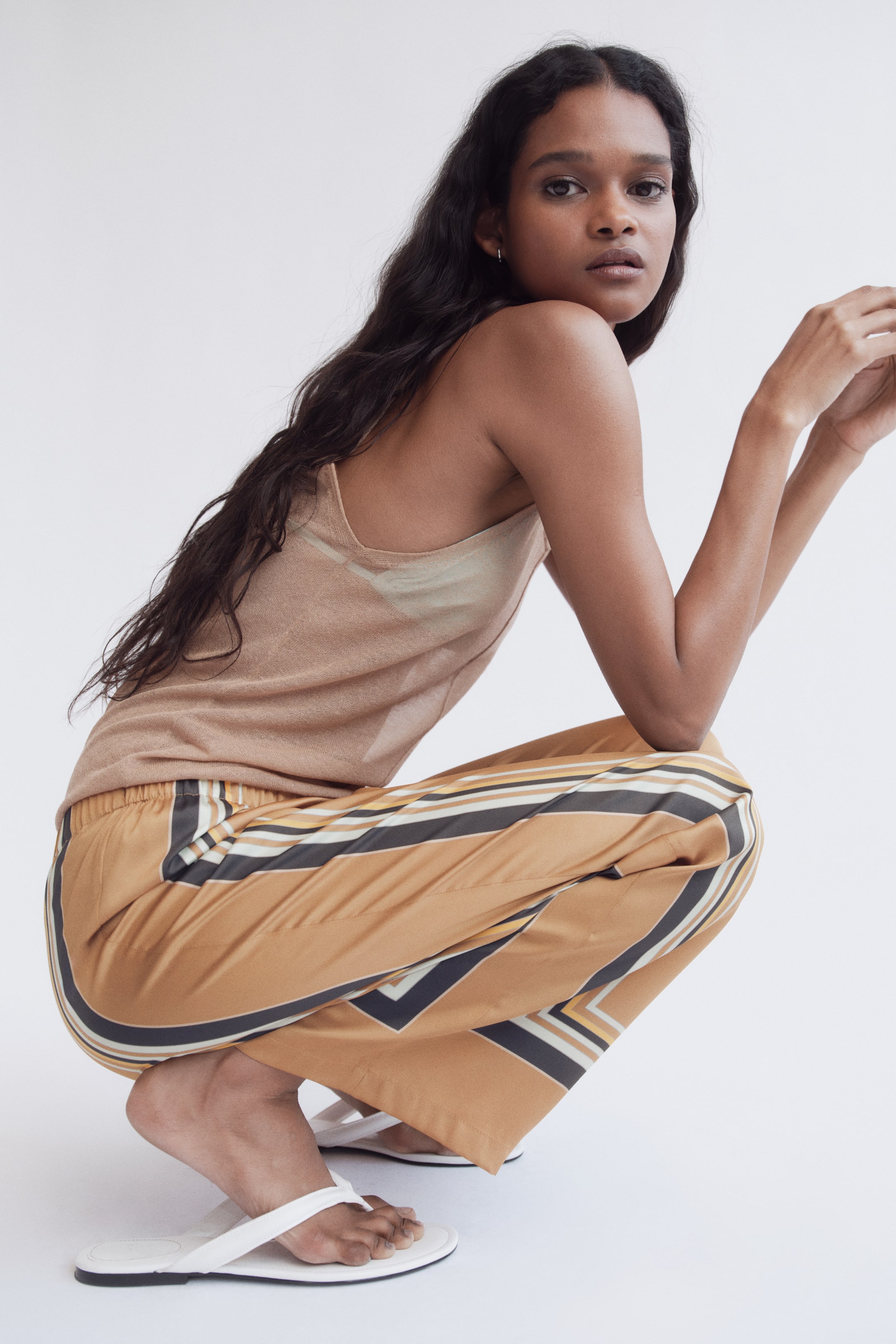 Wide-Leg Satin Pants