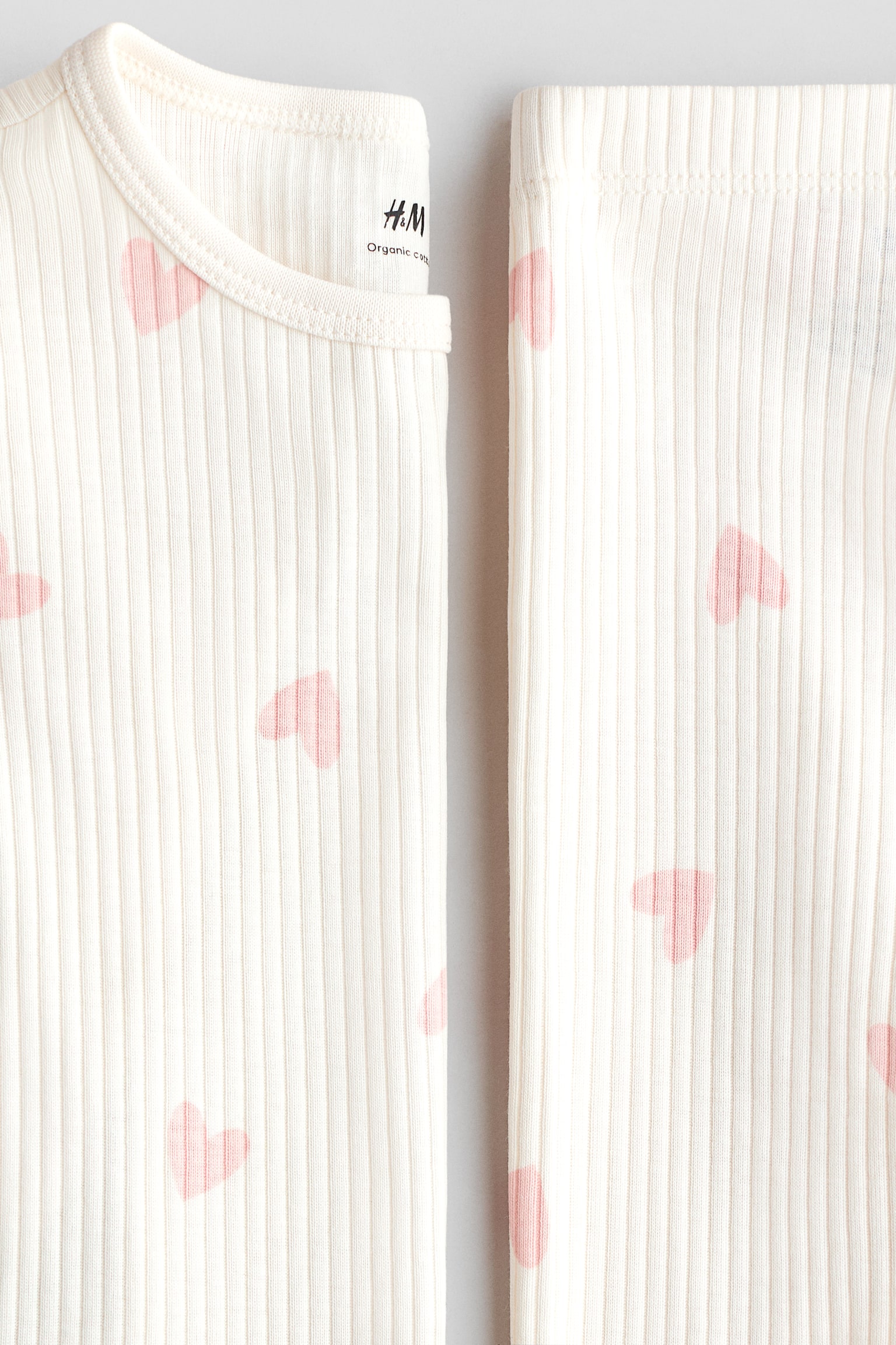 Ribbed cotton set - Cream/Hearts/Light purple/Light pink/Cherries/Light beige/Giraffes/Red/Light beige/Leopard print/White/Floral/Dusty green/Dark grey/Light purple/Light pink/Cherries/Light beige/White striped/Pink - 2
