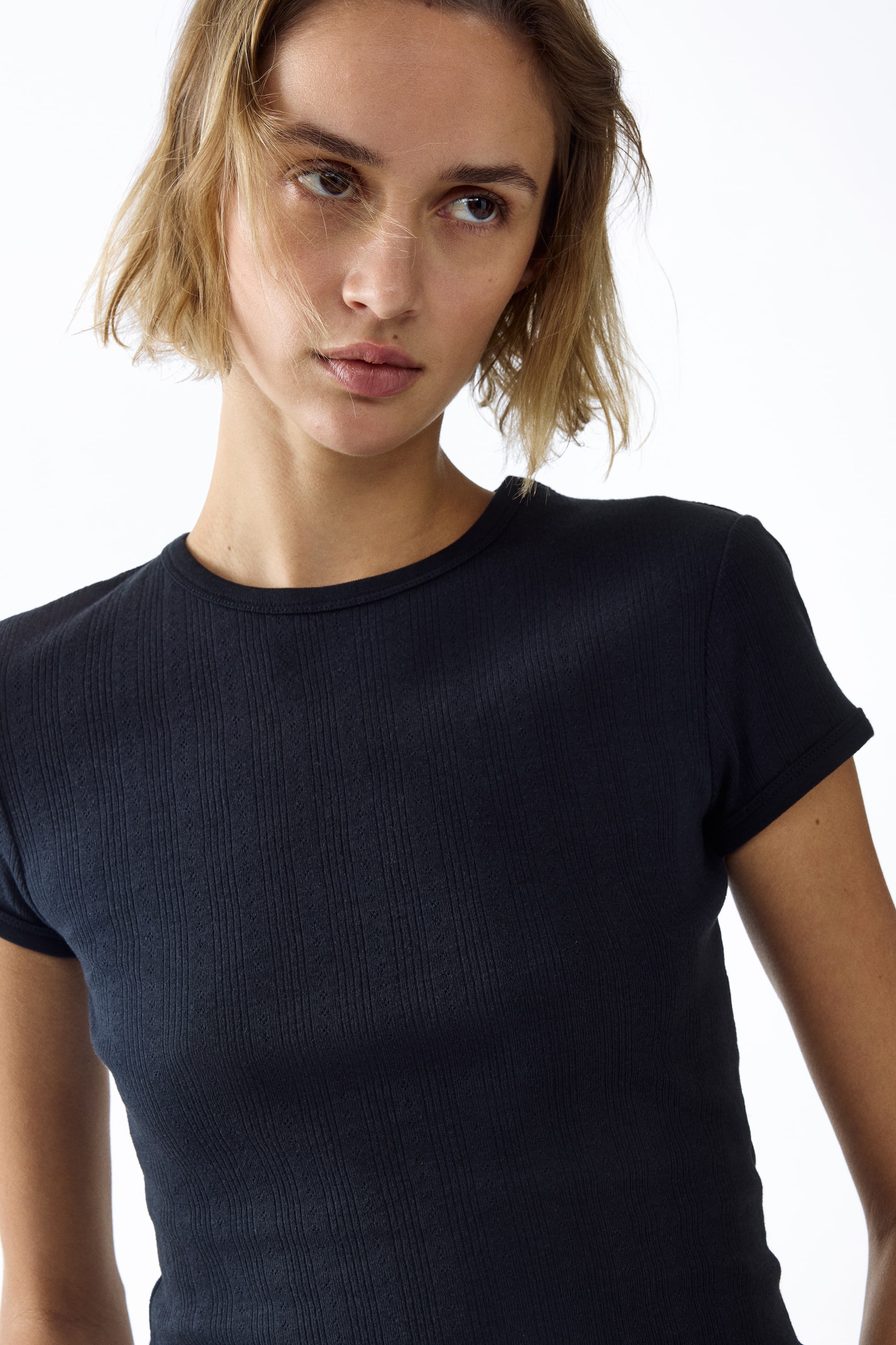 T-shirt en tricot pointelle
