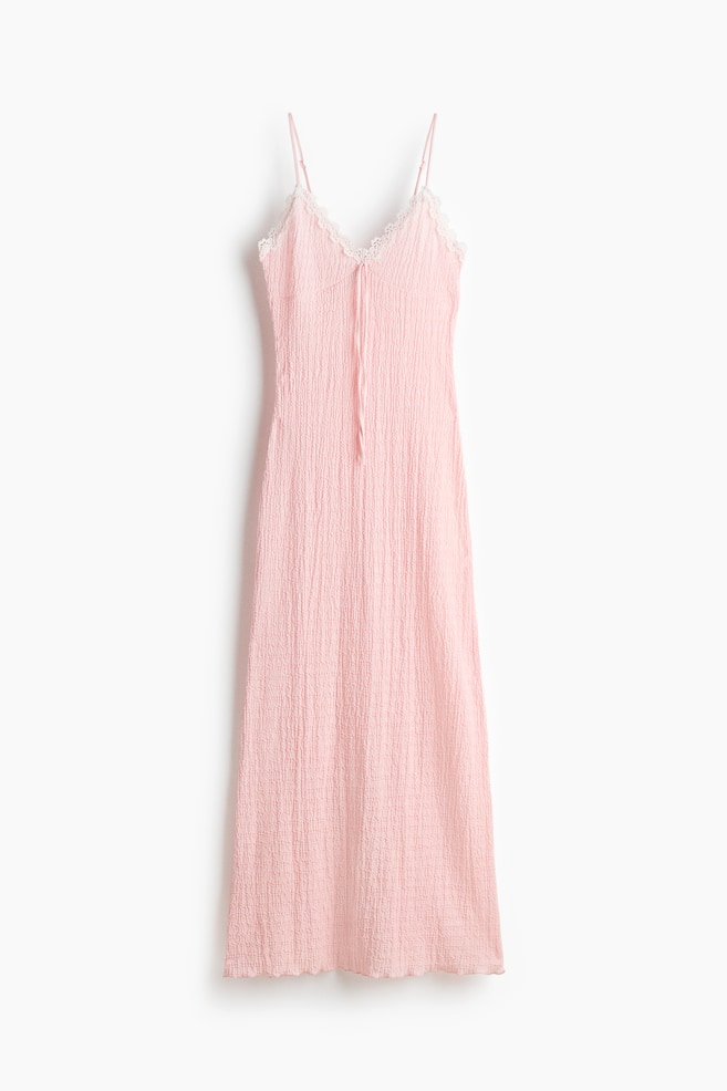 Robe à bretelles fines avec détail à nouer - Rose clair - 1