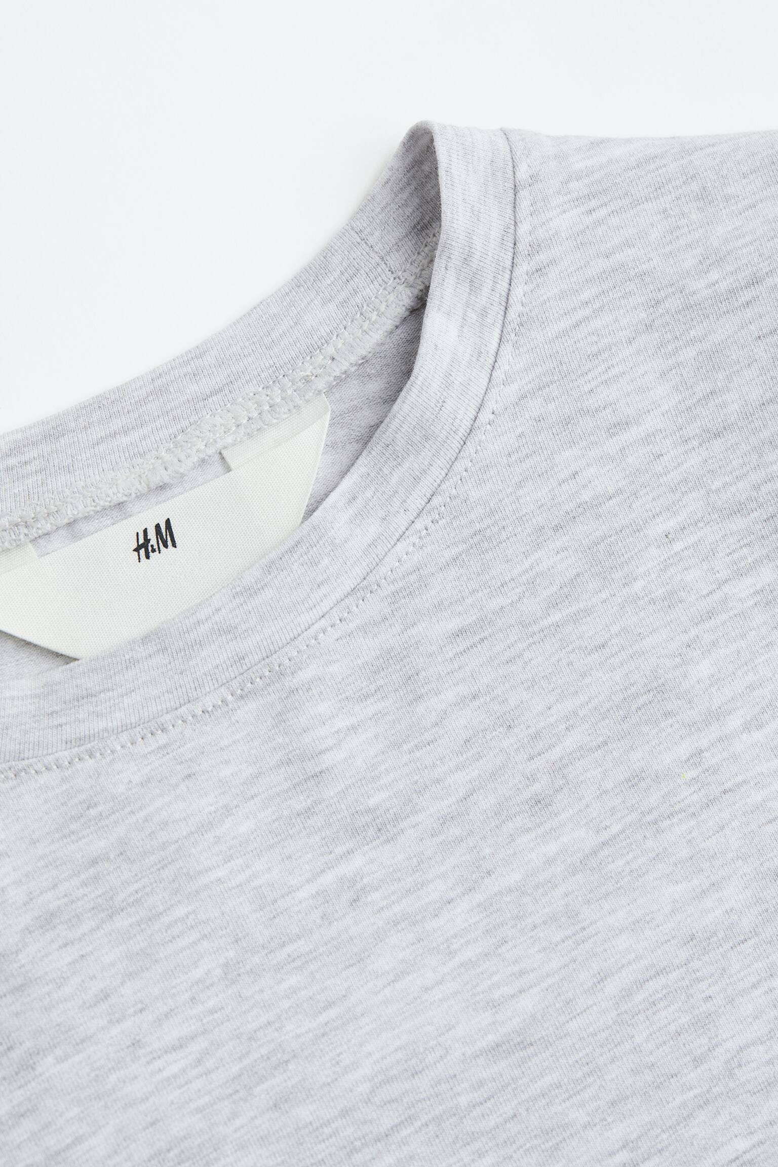 Tee - Light grey marle/Black - 2